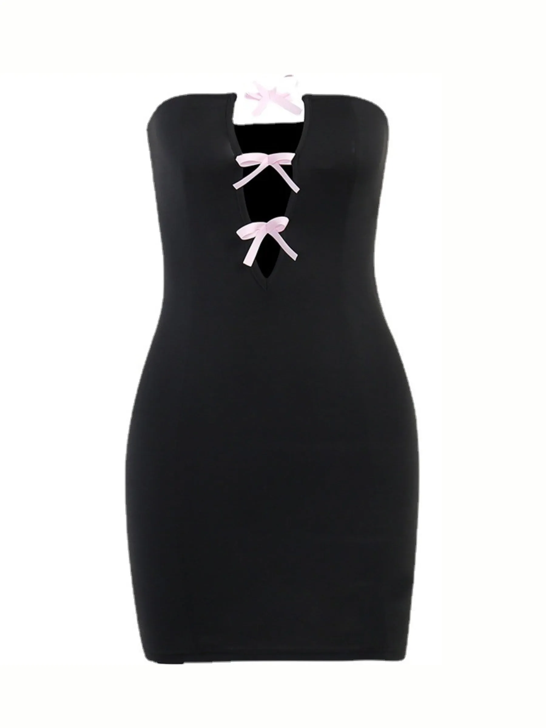 Amozae-Christmas Outfits New Year's Eve Dress Night Out Club Dresses cute winter outfits Zena Bow Detail Mini Dress