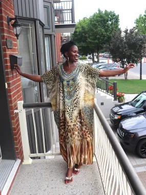 ANIMAL PRINT Maxi Kaftan Dress