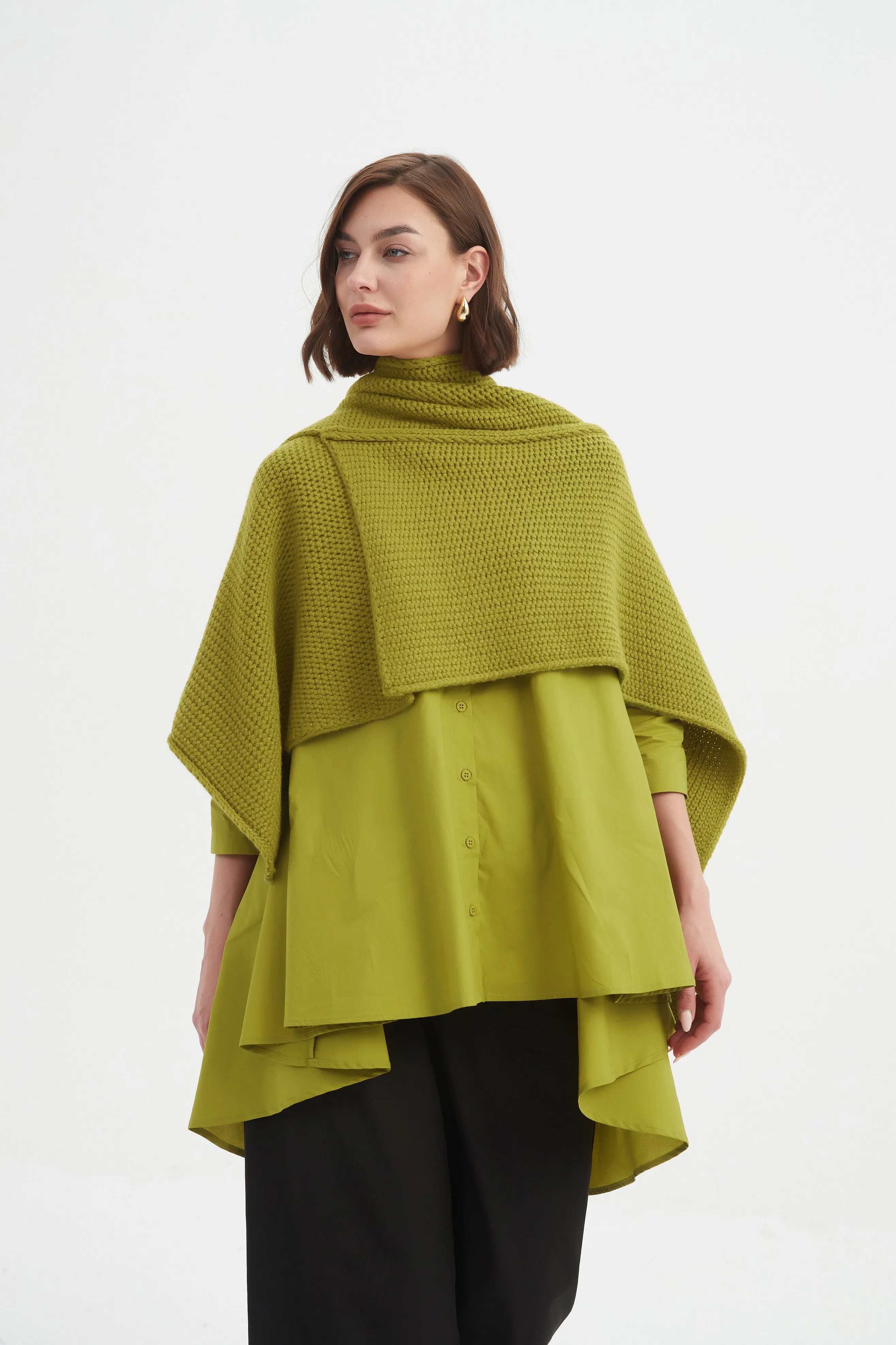 ASYMMETRIC WRAP KNIT