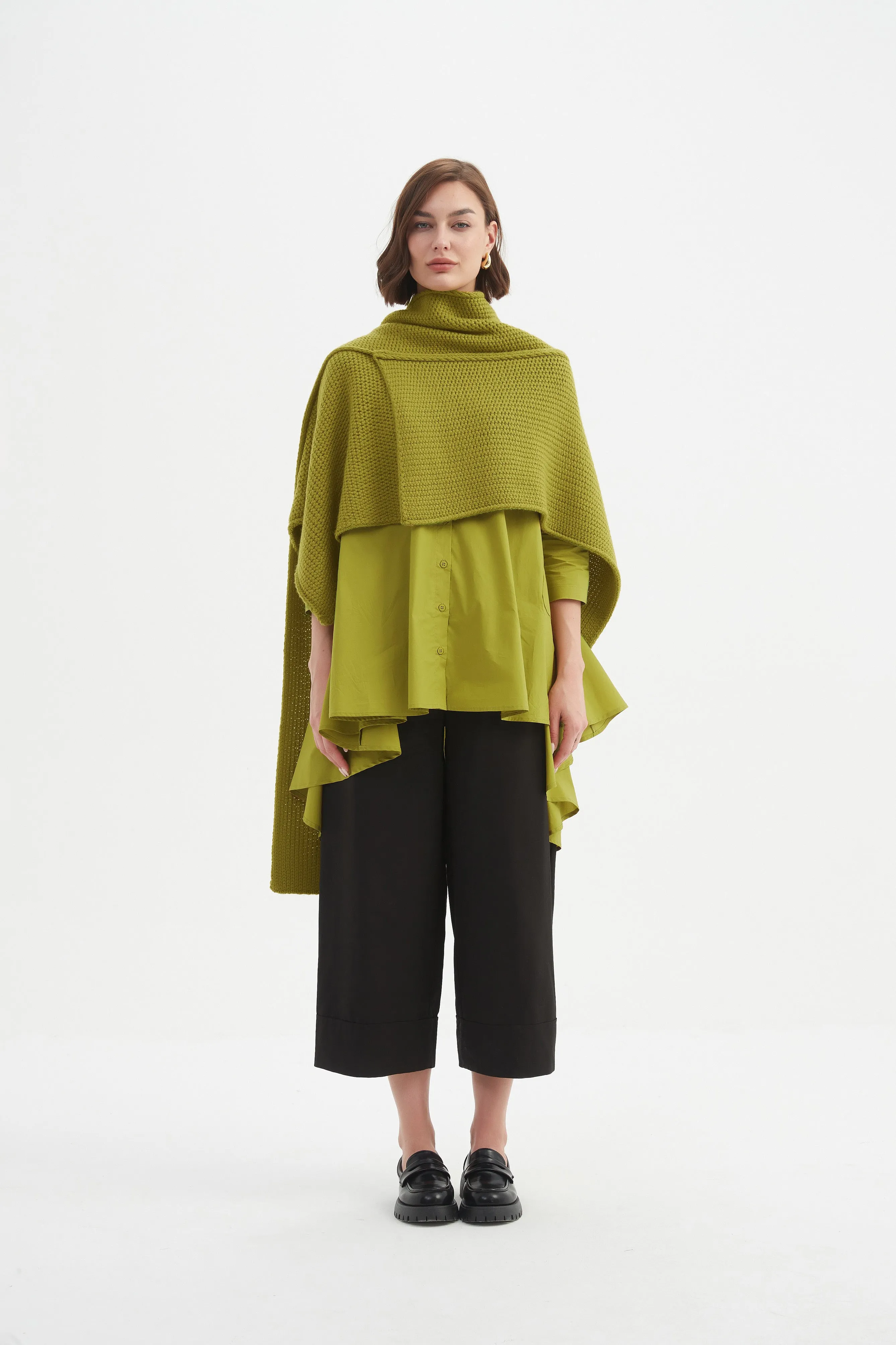 ASYMMETRIC WRAP KNIT