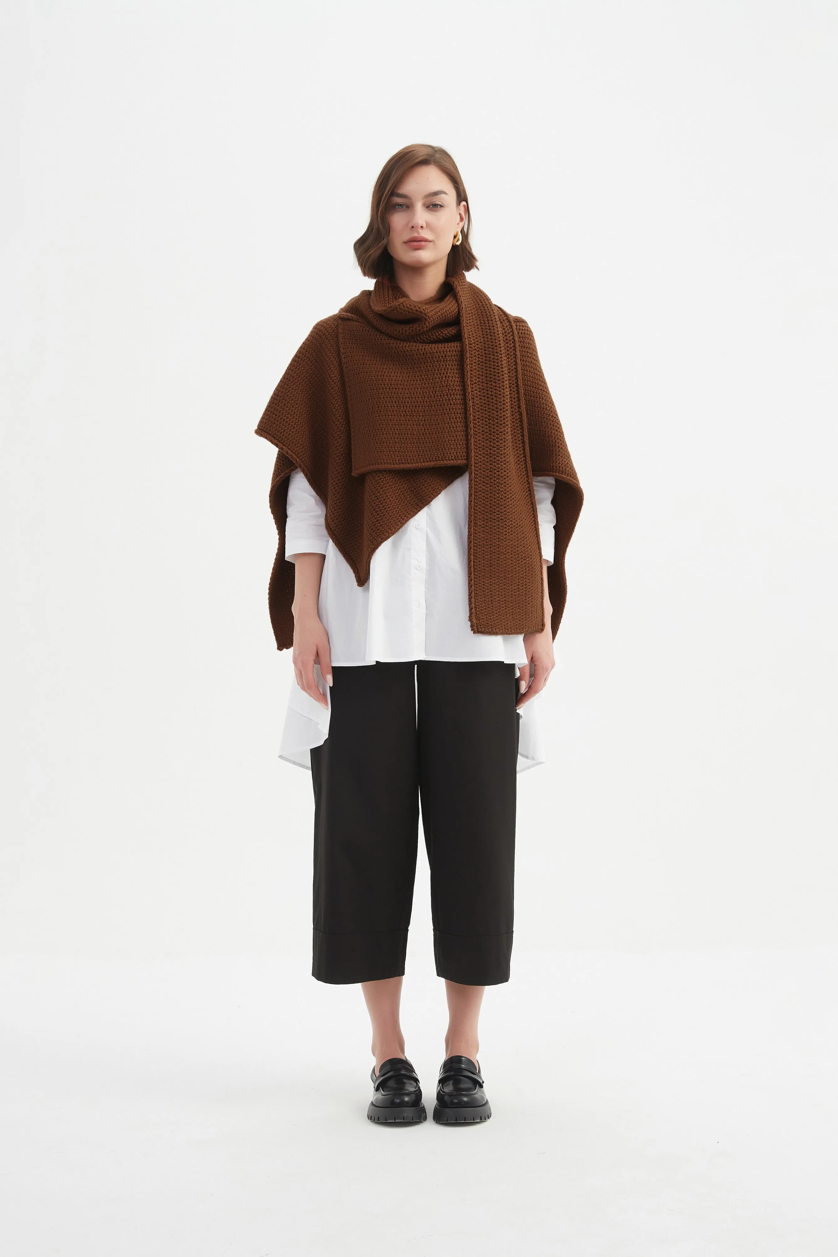 ASYMMETRIC WRAP KNIT