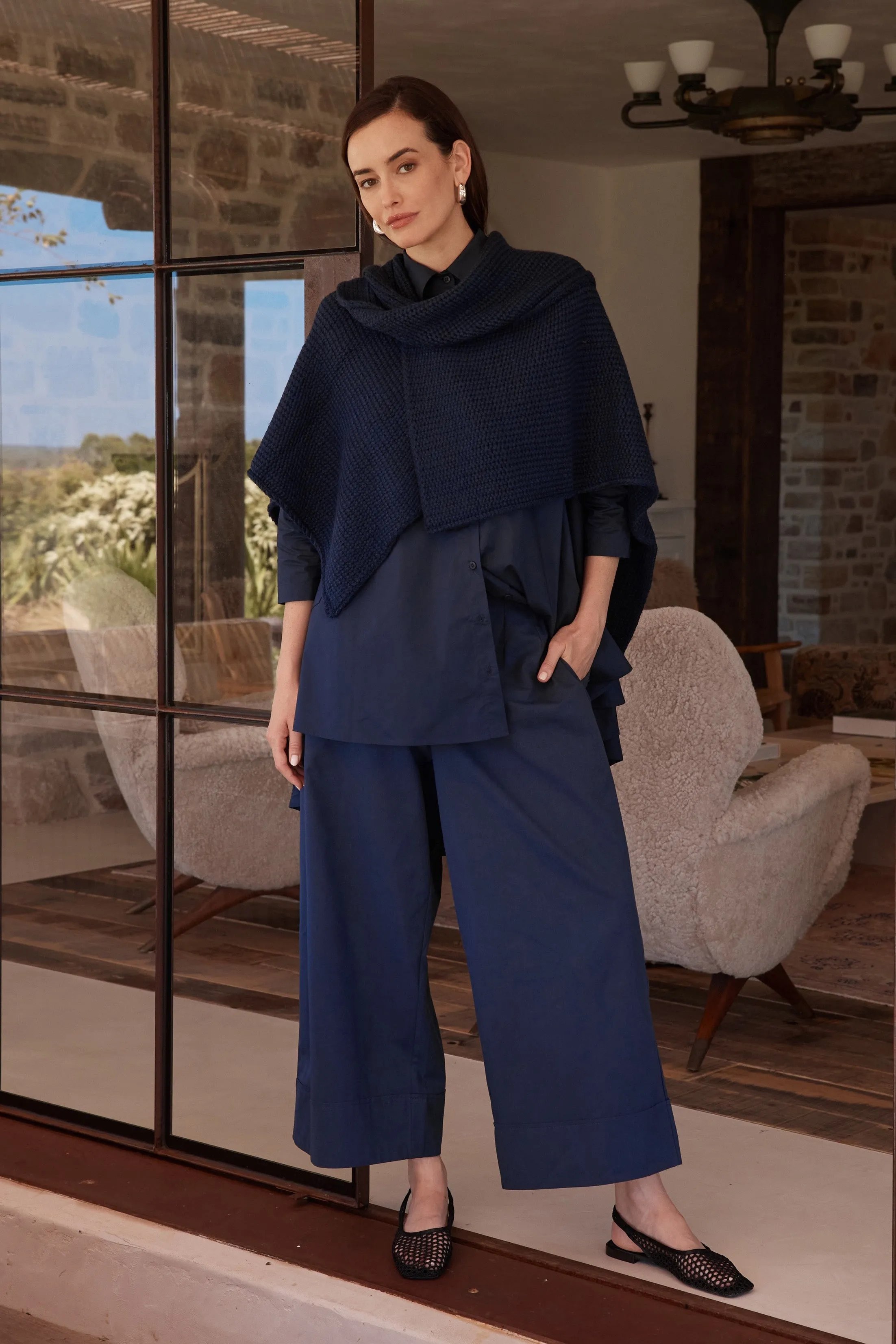 ASYMMETRIC WRAP KNIT