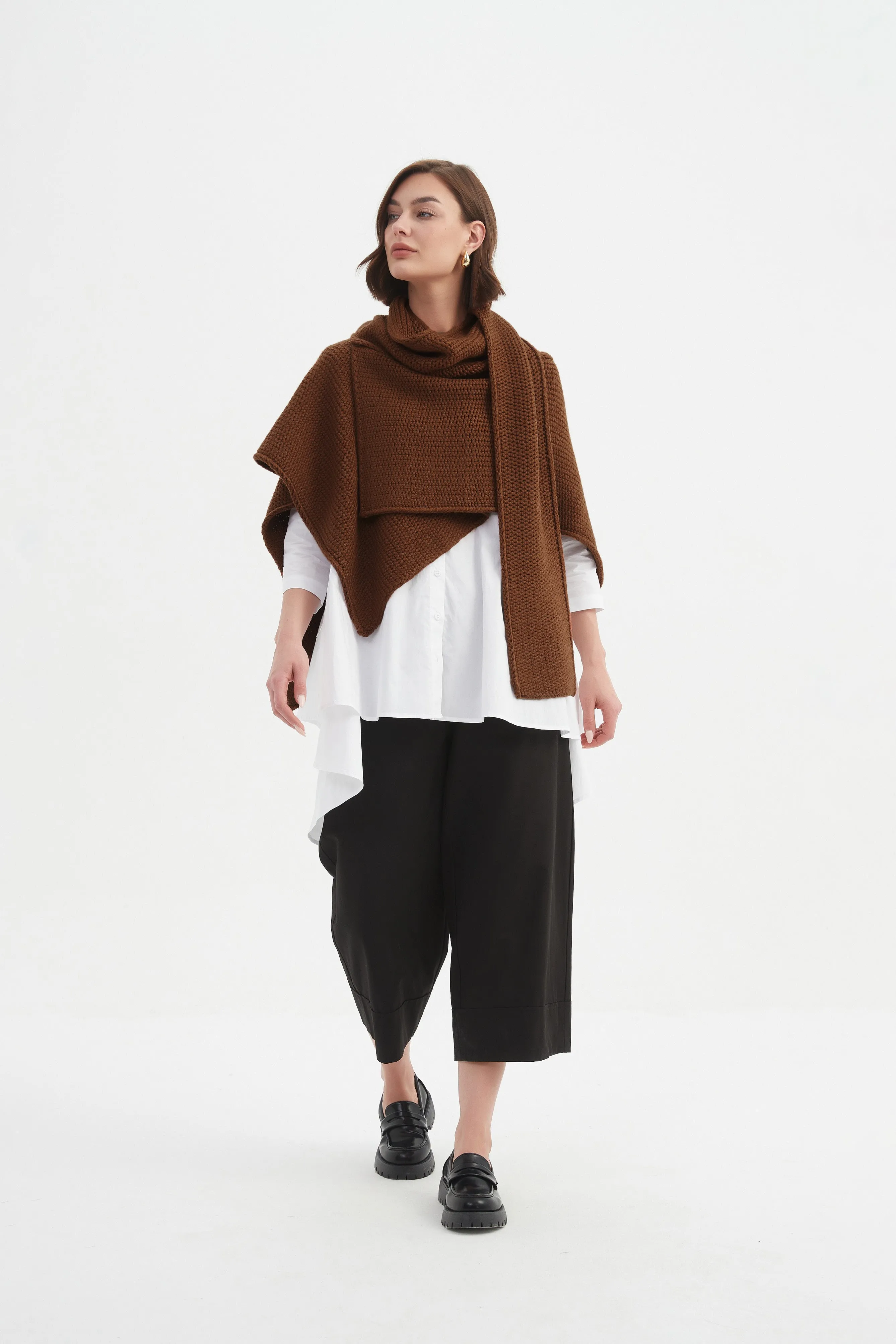 ASYMMETRIC WRAP KNIT