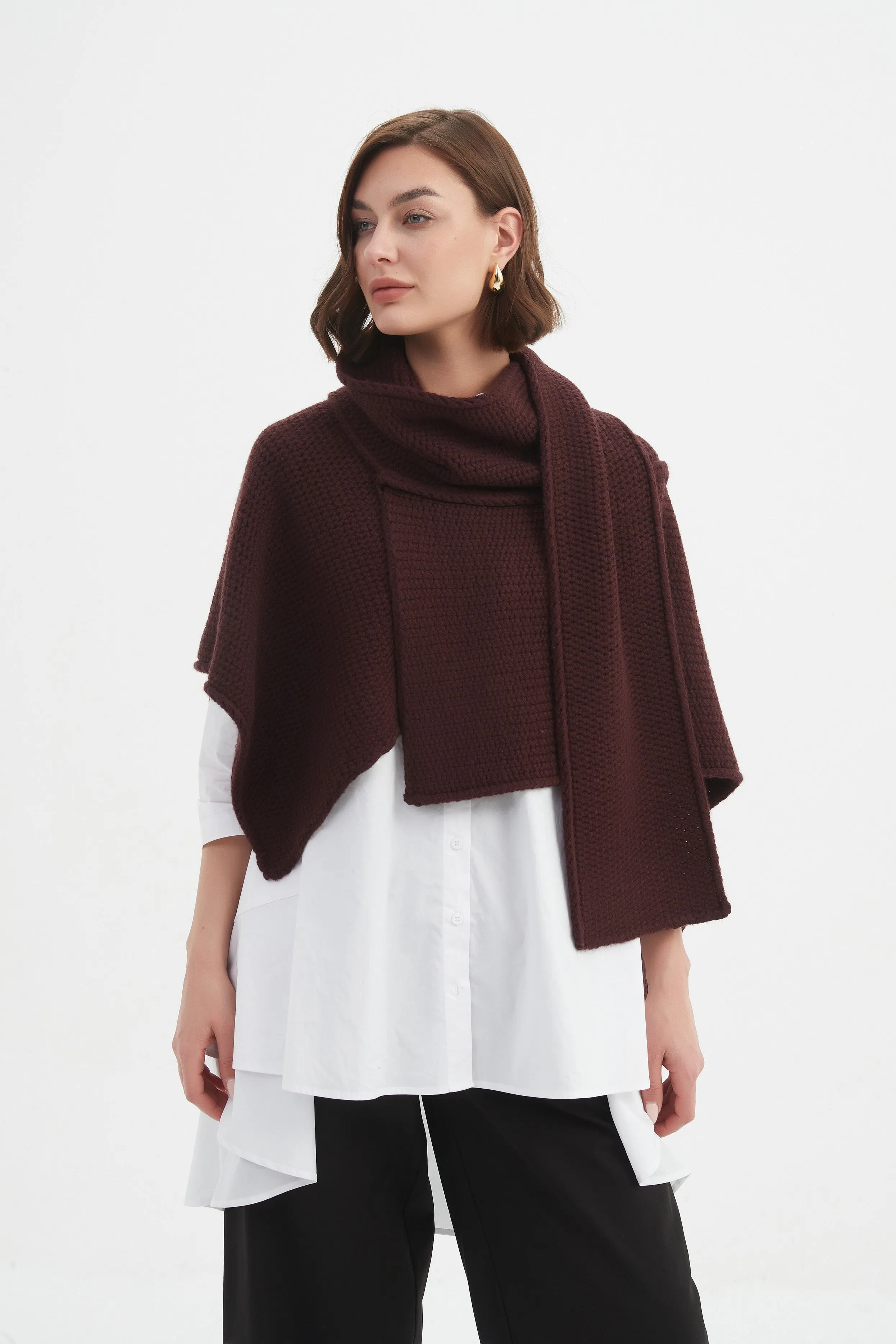 ASYMMETRIC WRAP KNIT