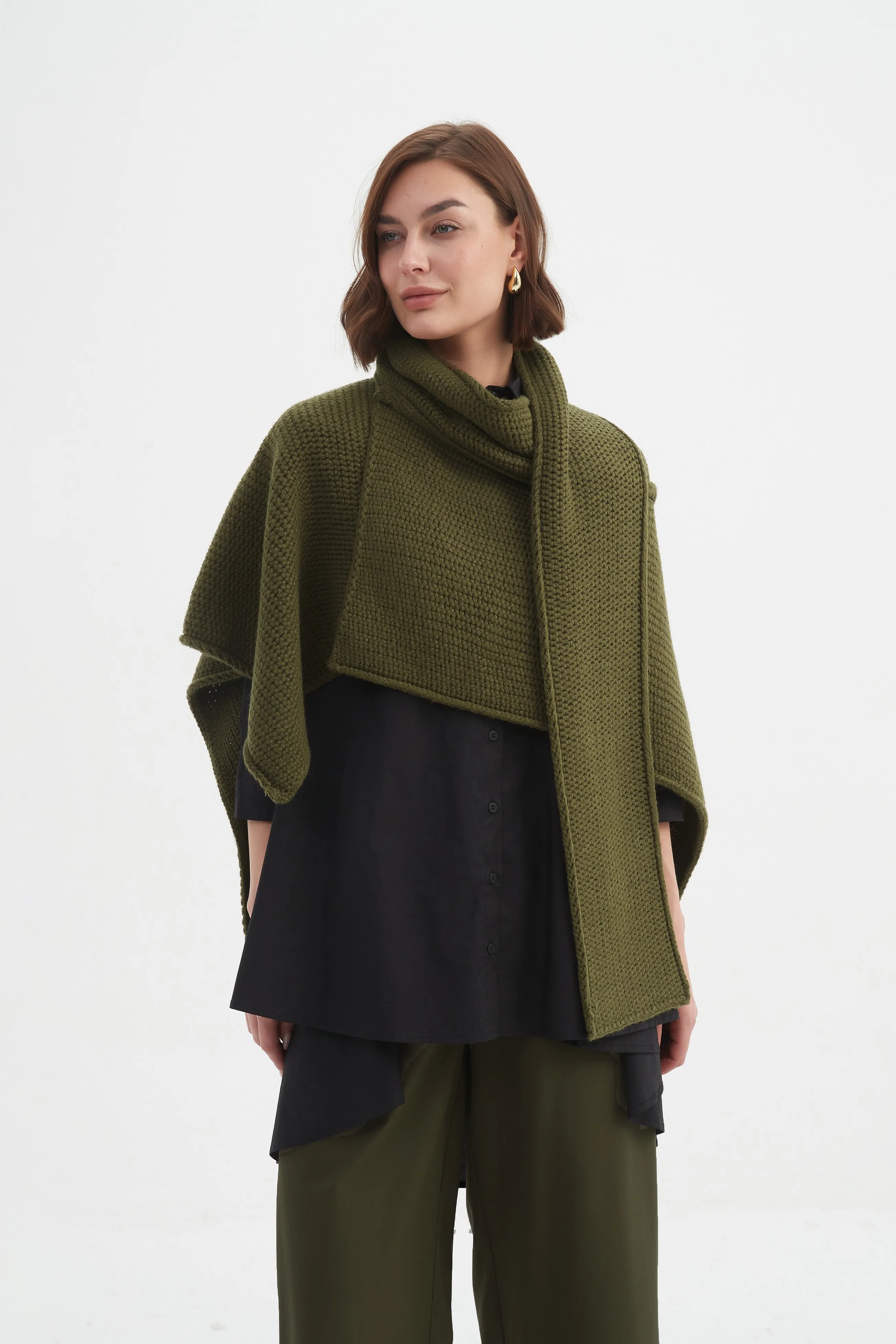 ASYMMETRIC WRAP KNIT