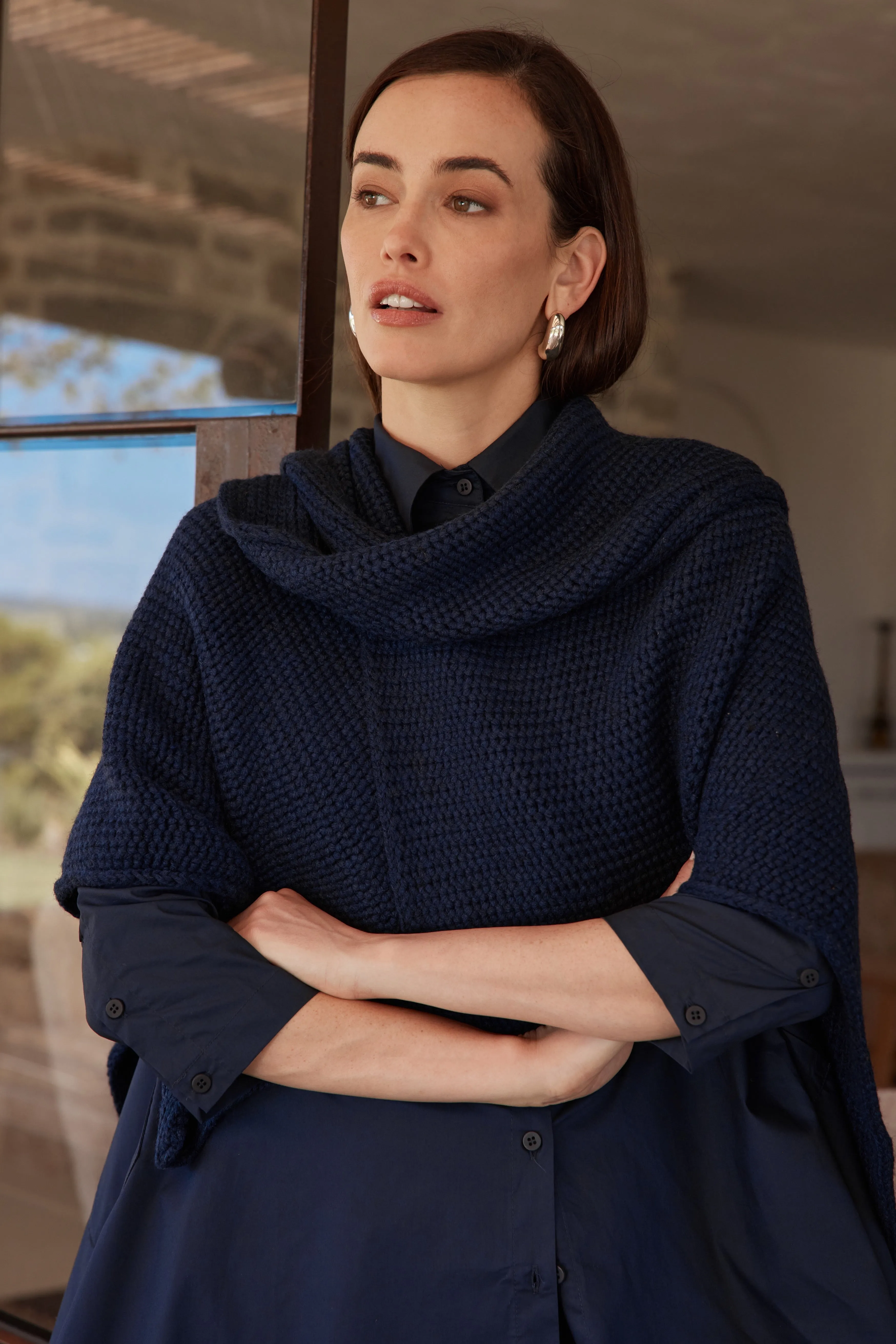 ASYMMETRIC WRAP KNIT