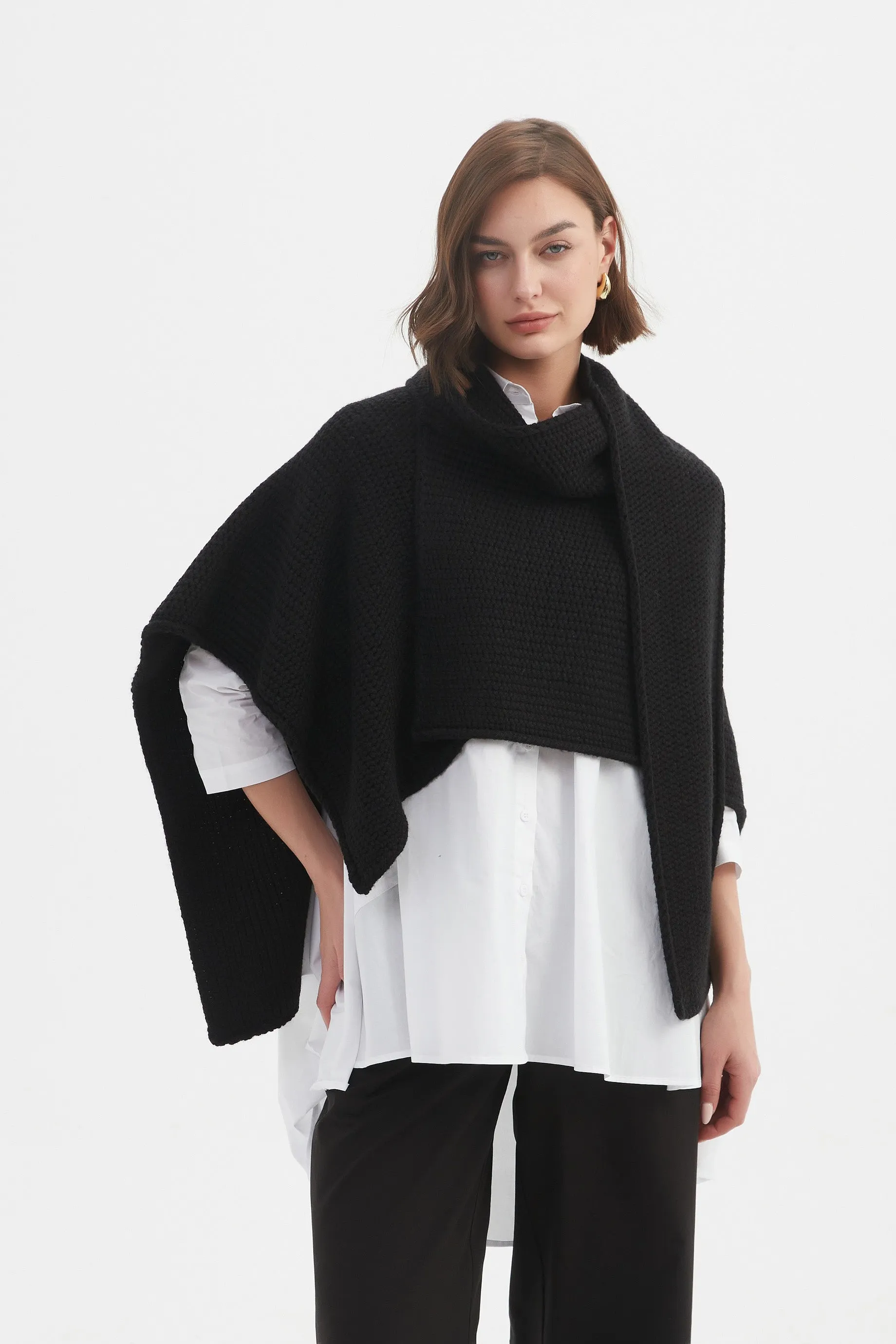 ASYMMETRIC WRAP KNIT