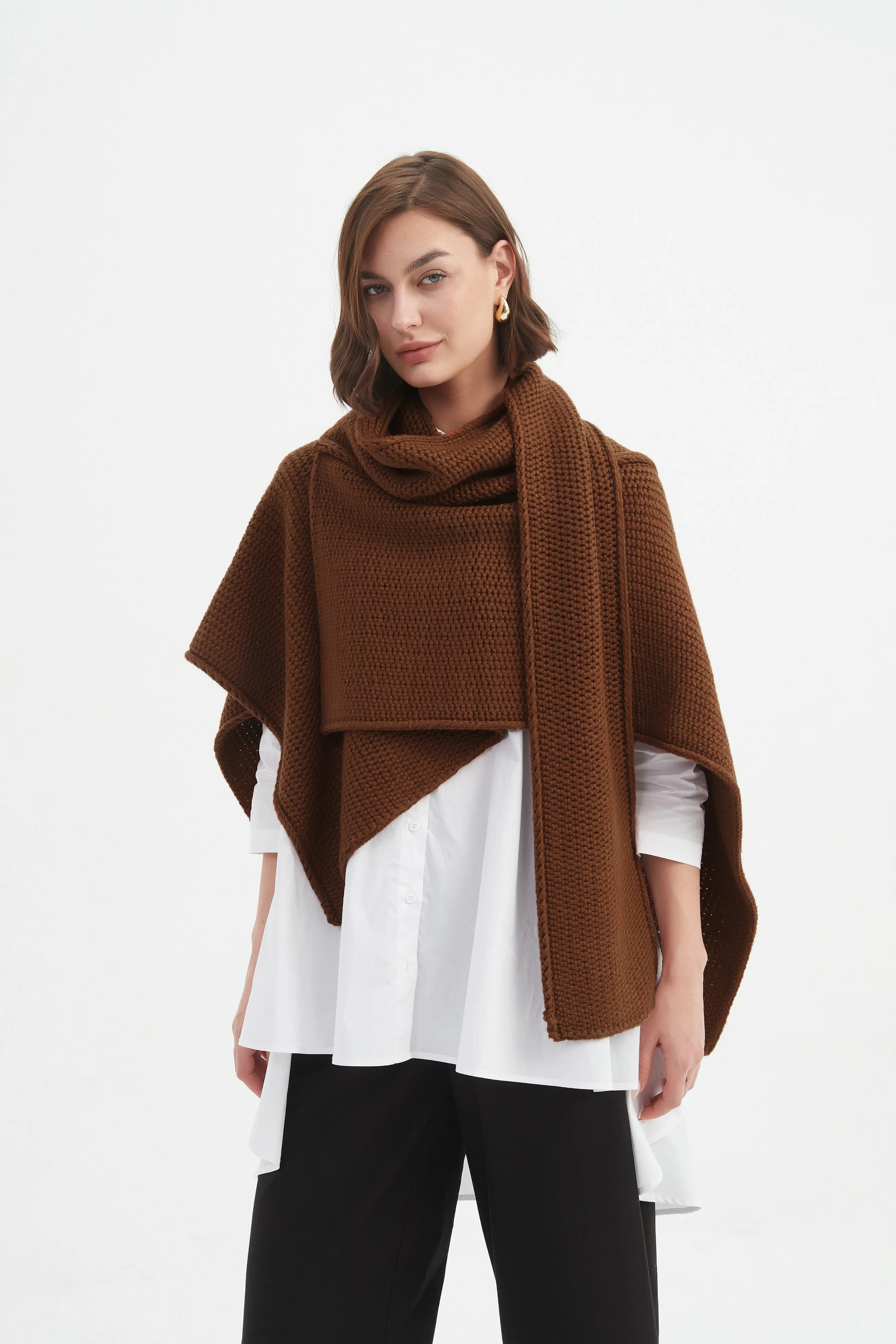 ASYMMETRIC WRAP KNIT