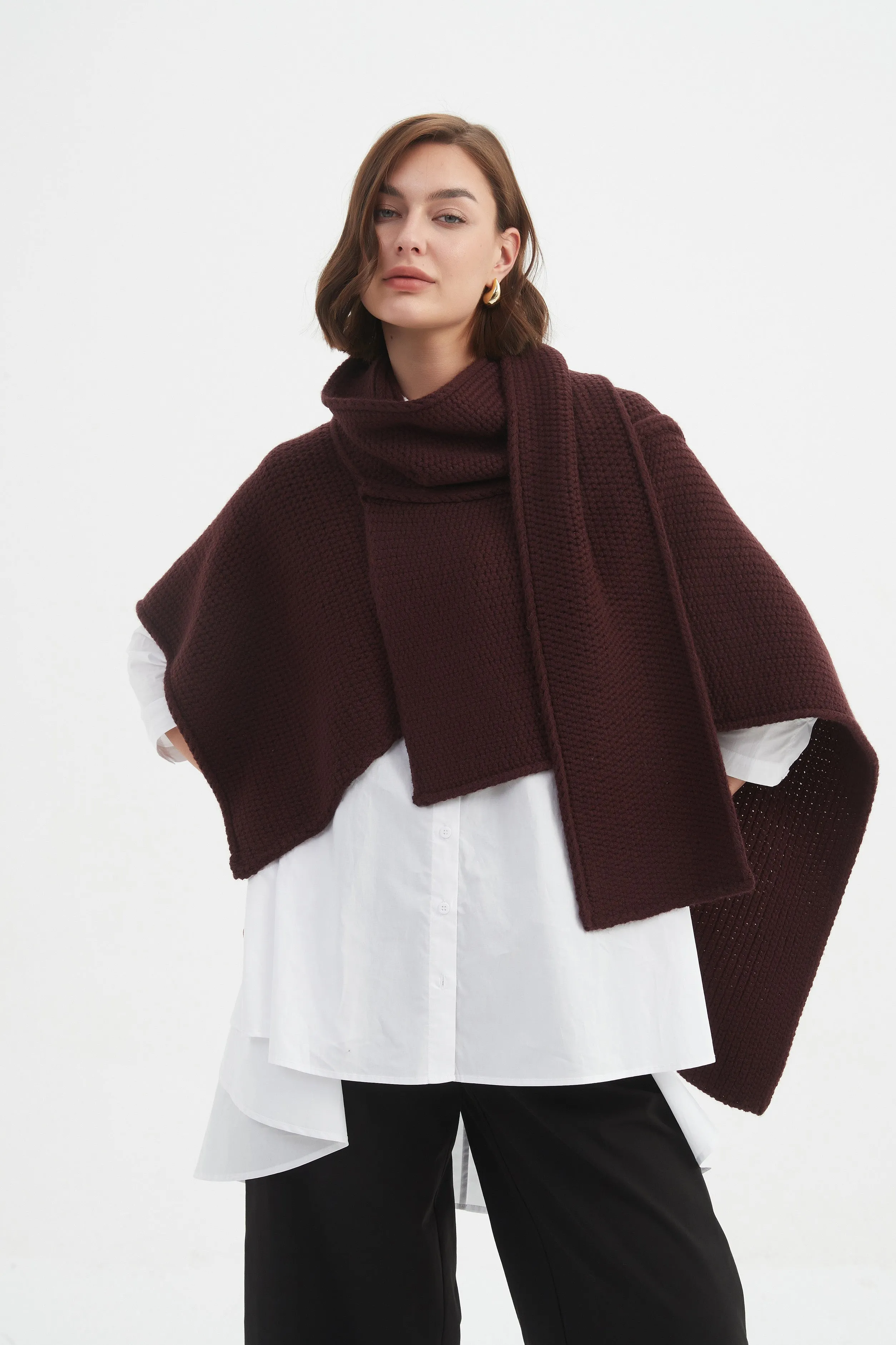 ASYMMETRIC WRAP KNIT