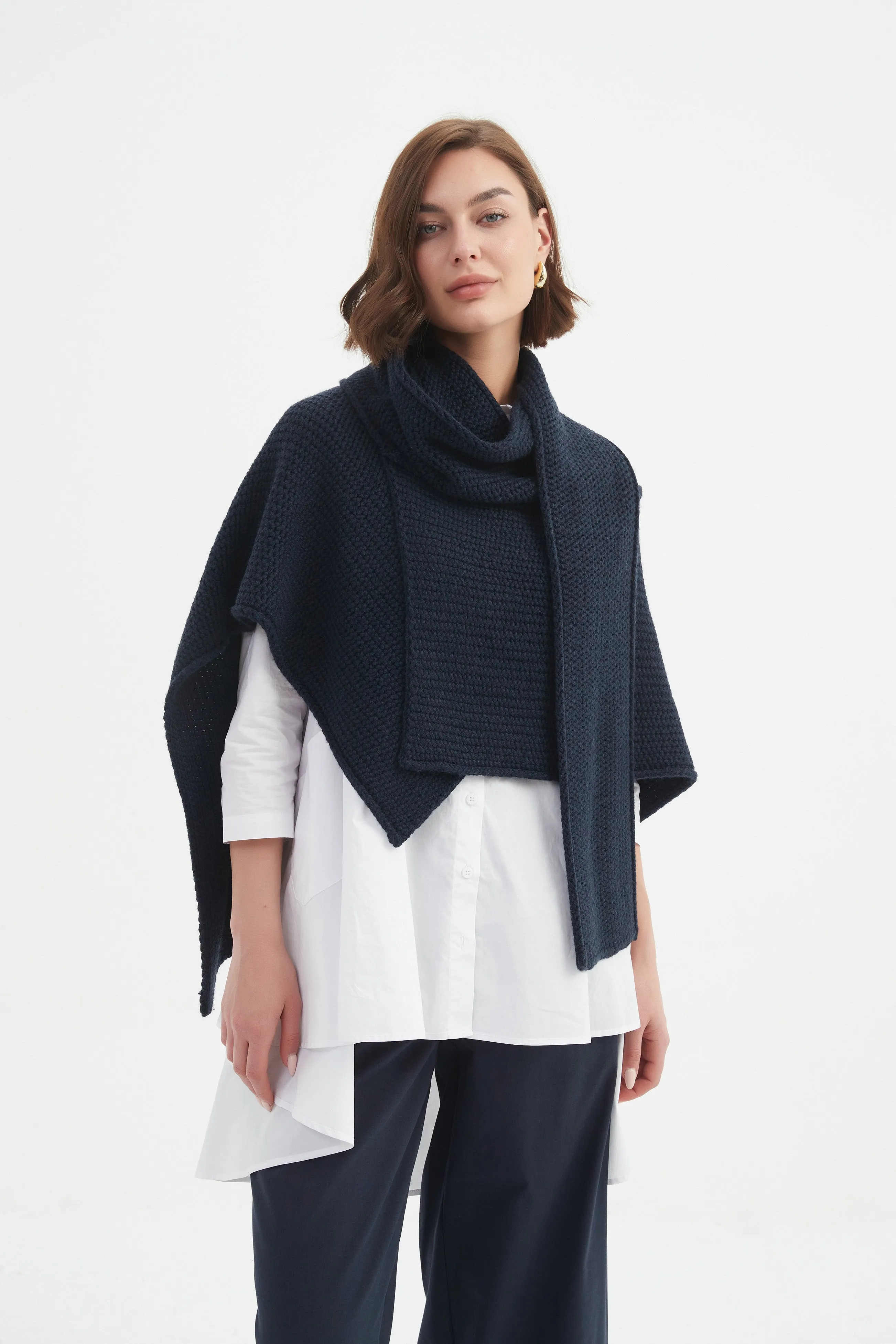 ASYMMETRIC WRAP KNIT