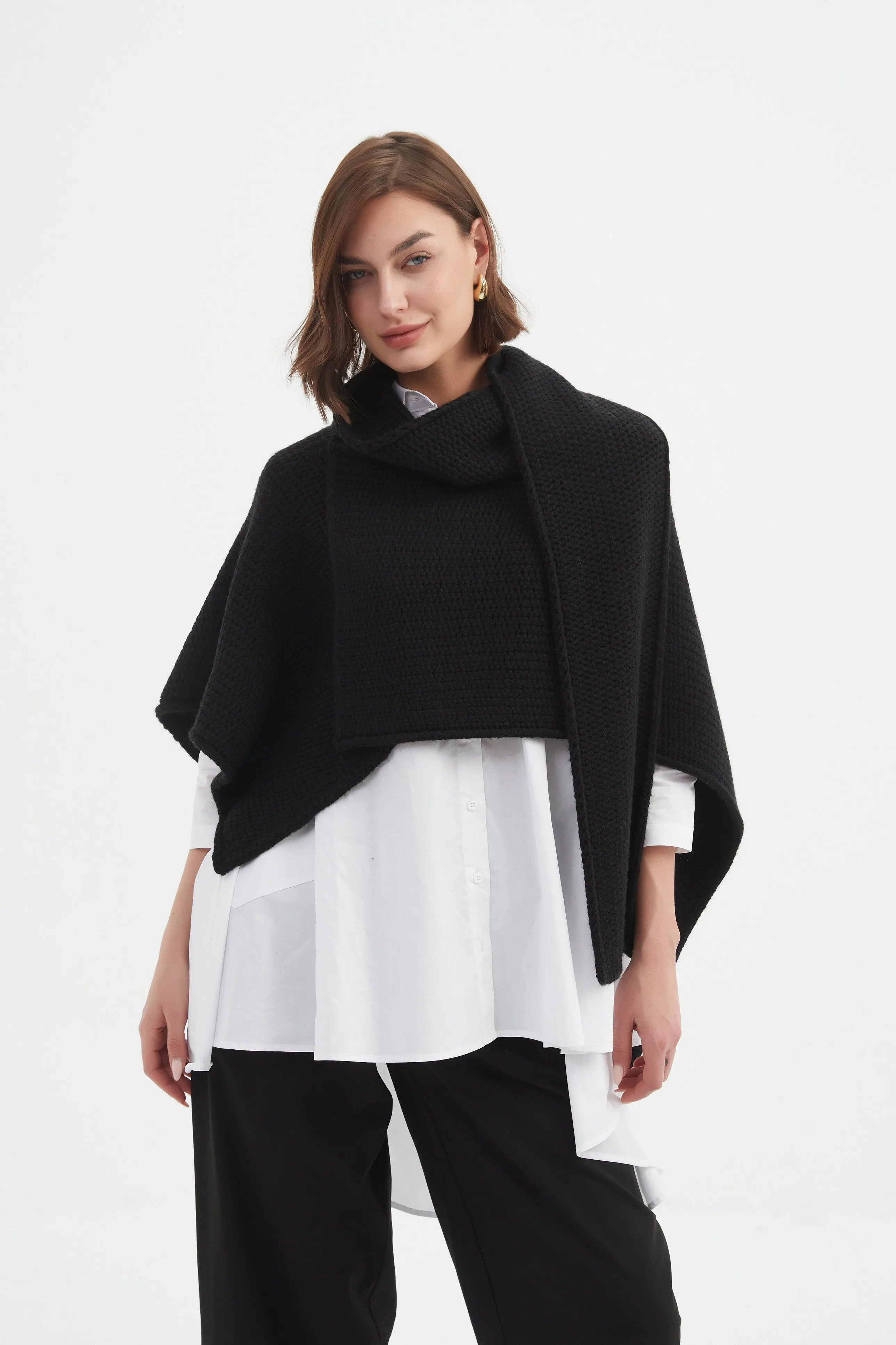 ASYMMETRIC WRAP KNIT