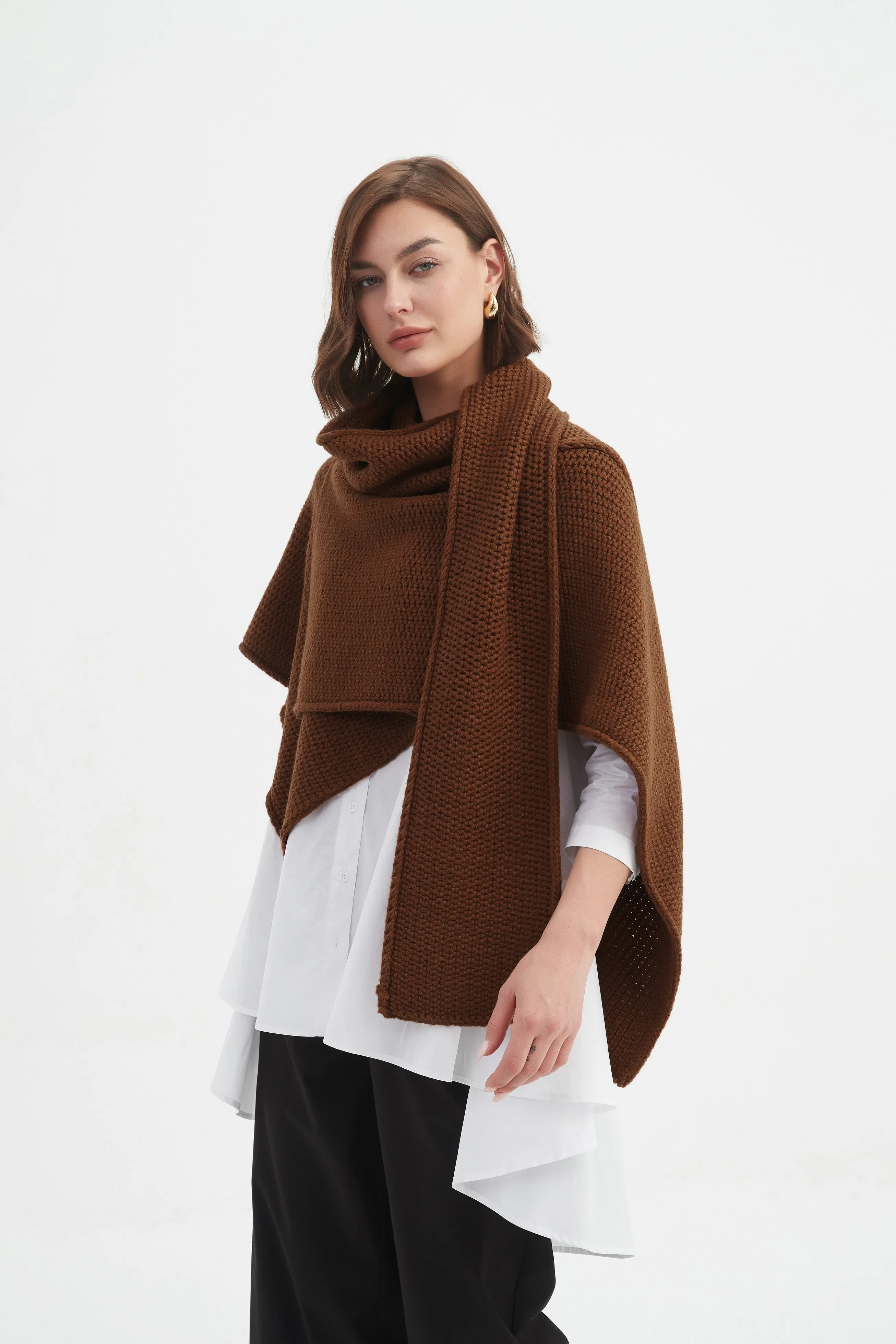 ASYMMETRIC WRAP KNIT