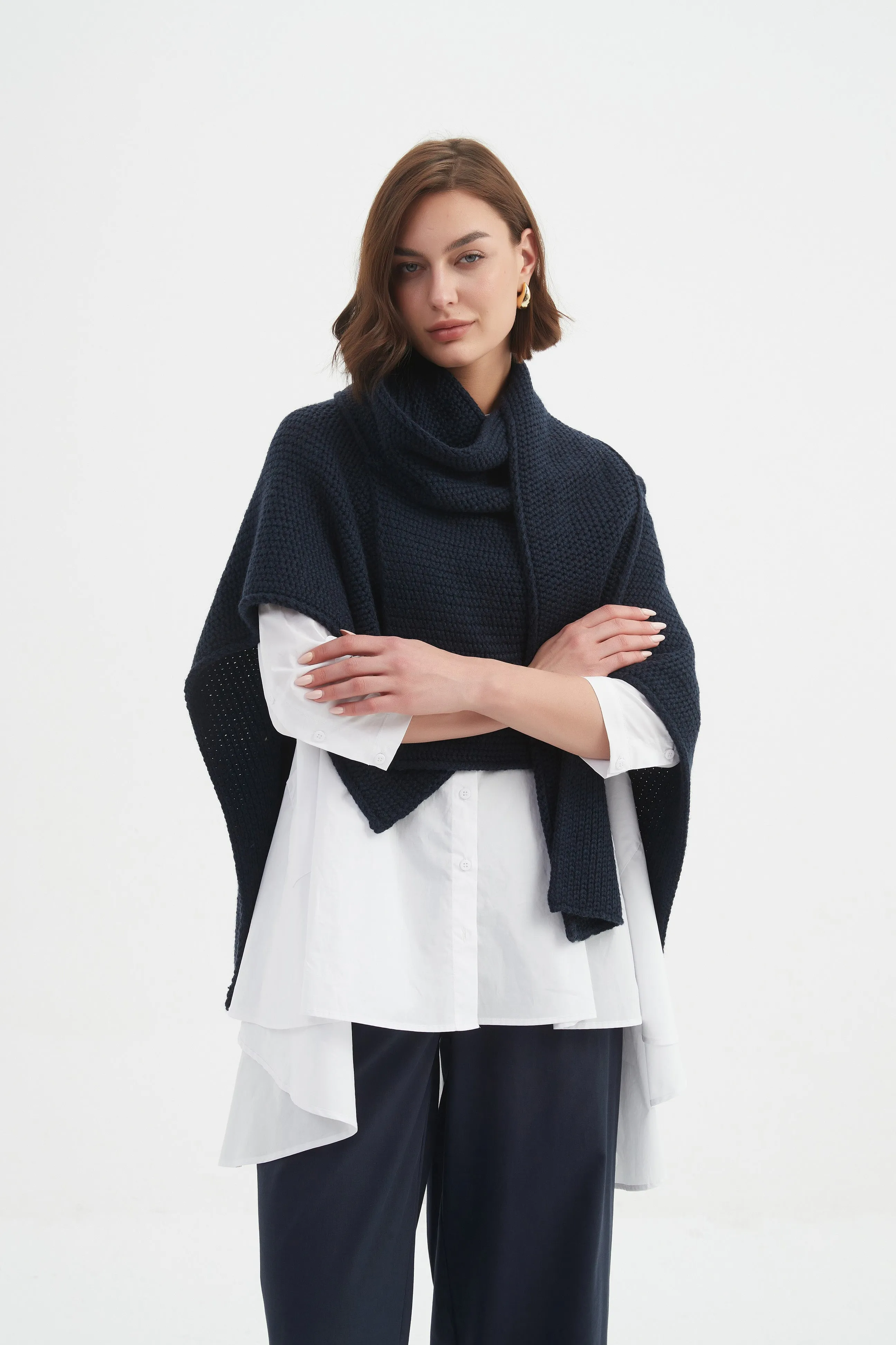 ASYMMETRIC WRAP KNIT