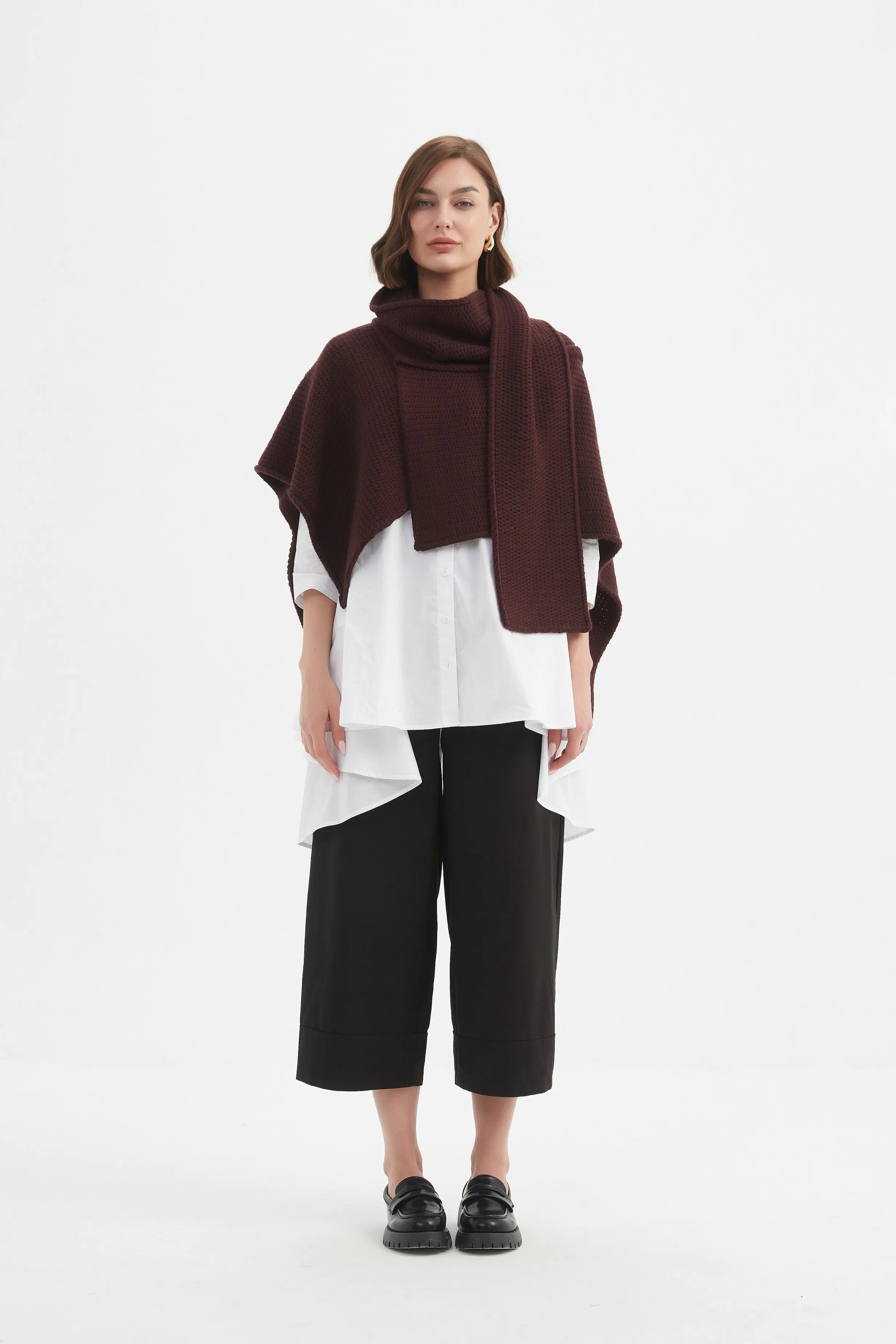 ASYMMETRIC WRAP KNIT