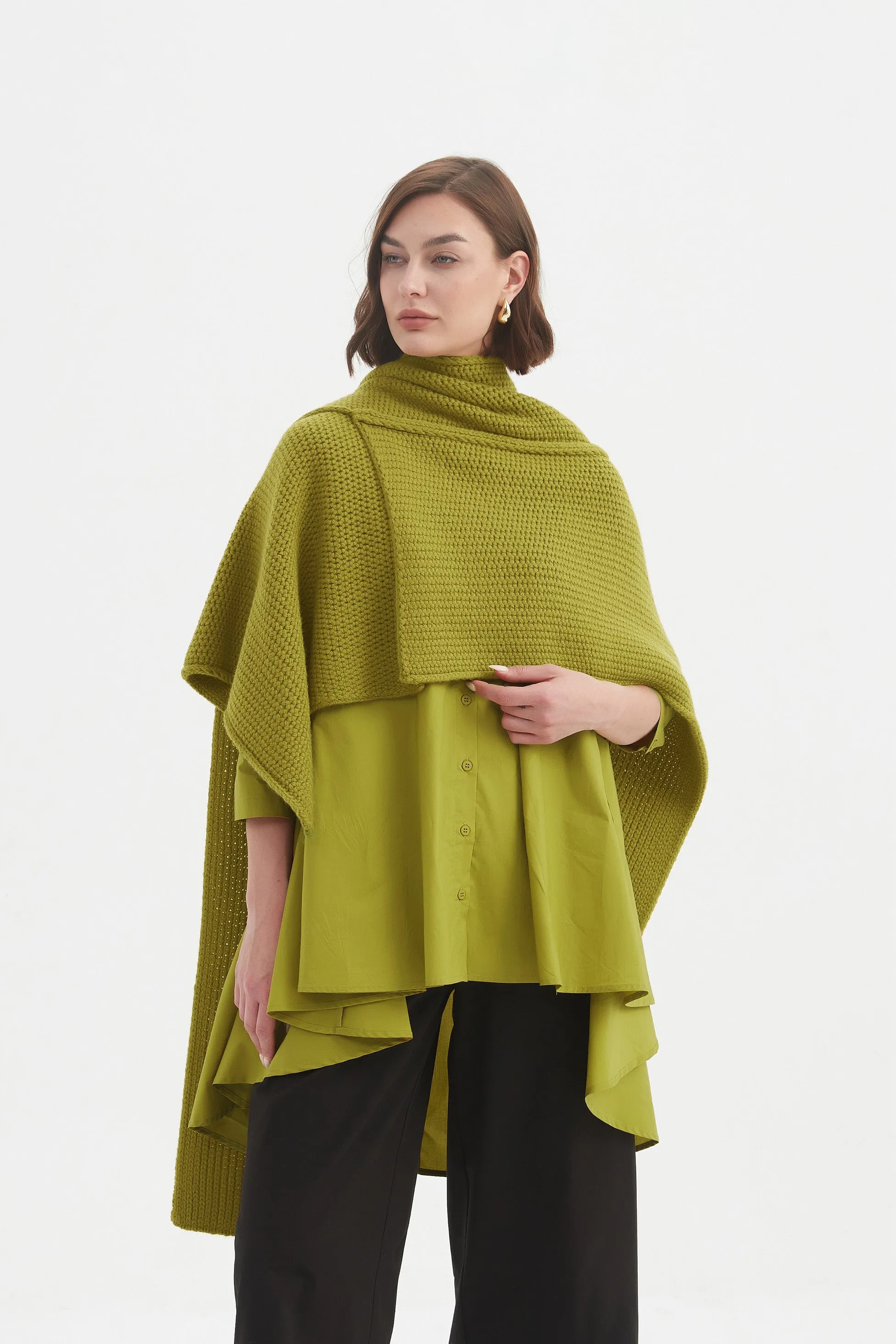 ASYMMETRIC WRAP KNIT