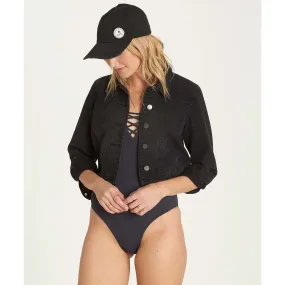 Billabong Women's Beamin and Dreamin Denim Jacket | Black Pebble