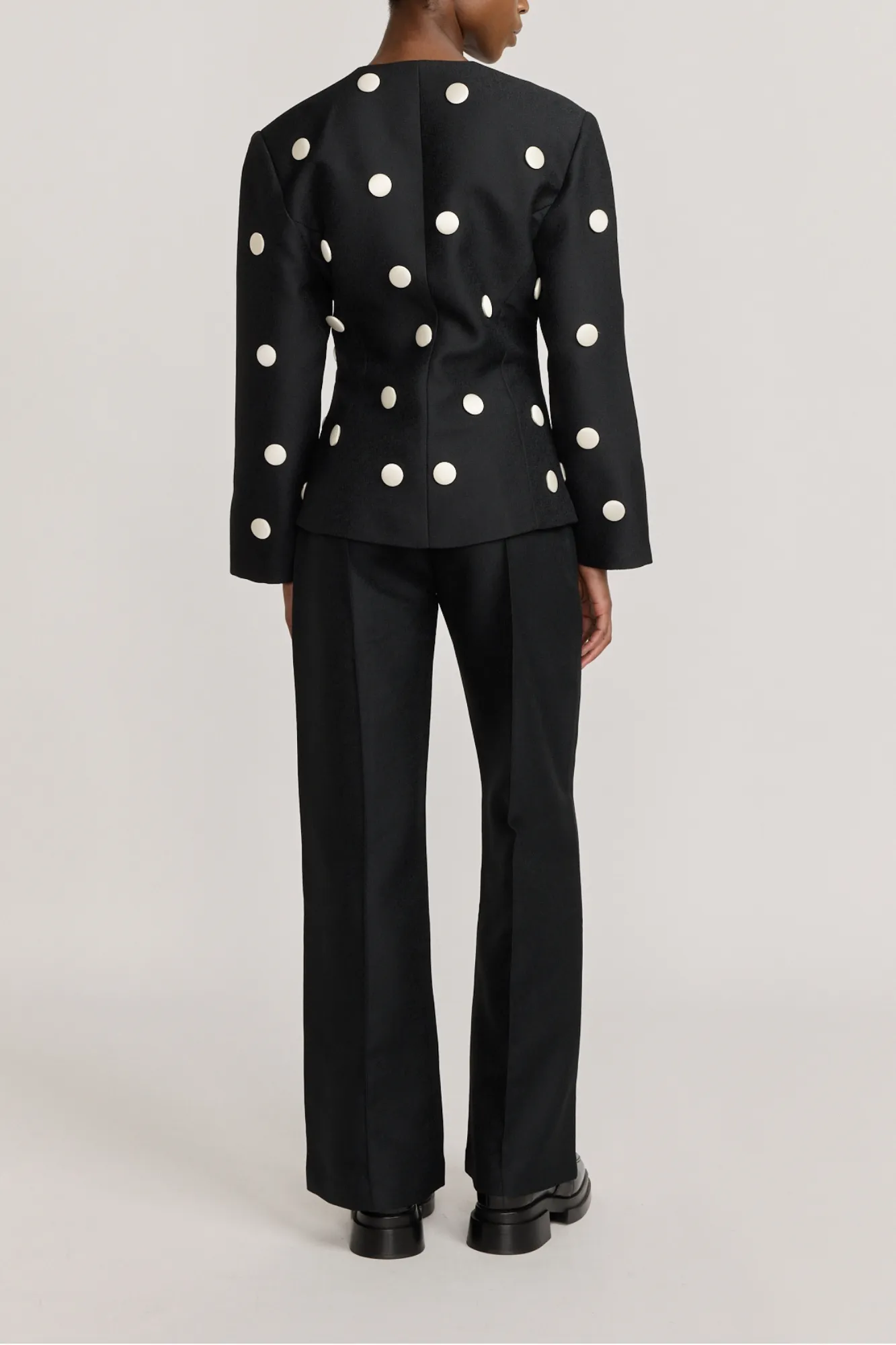 BLACK Crepe Flared Pants