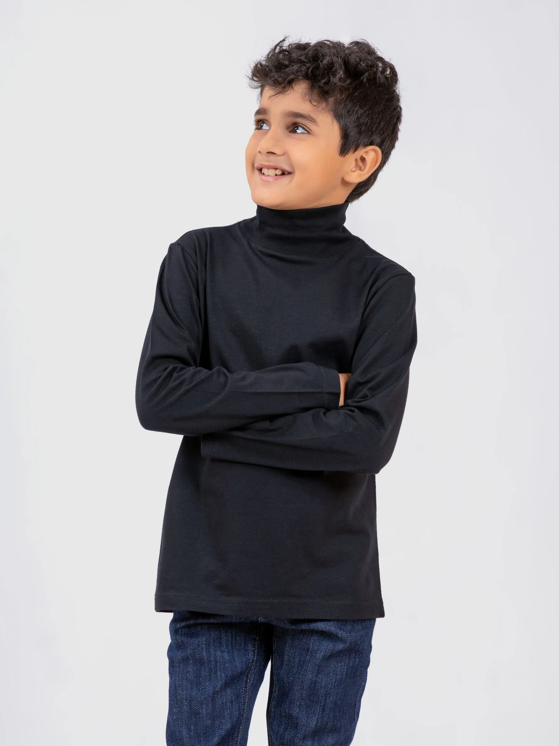 Black High Neck With Long Sleeves - Unisex