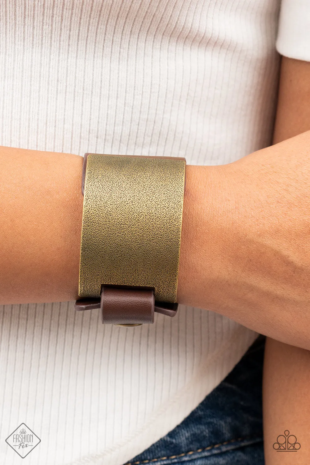 Bracelet Studded Synchronism - Brass B2039
