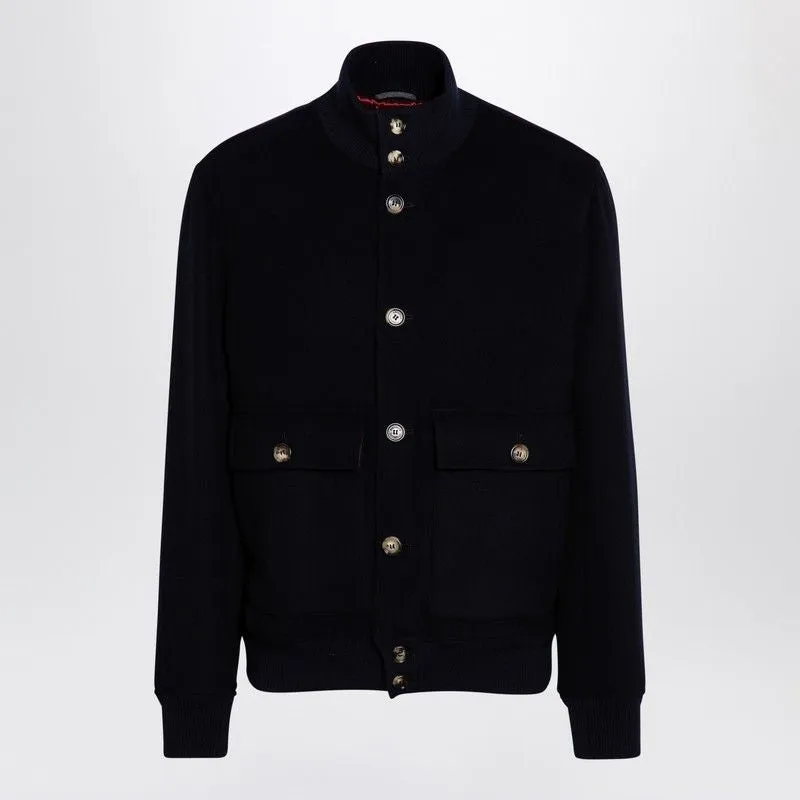 BRUNELLO CUCINELLI Elegant Blue Wool Blend Jacket