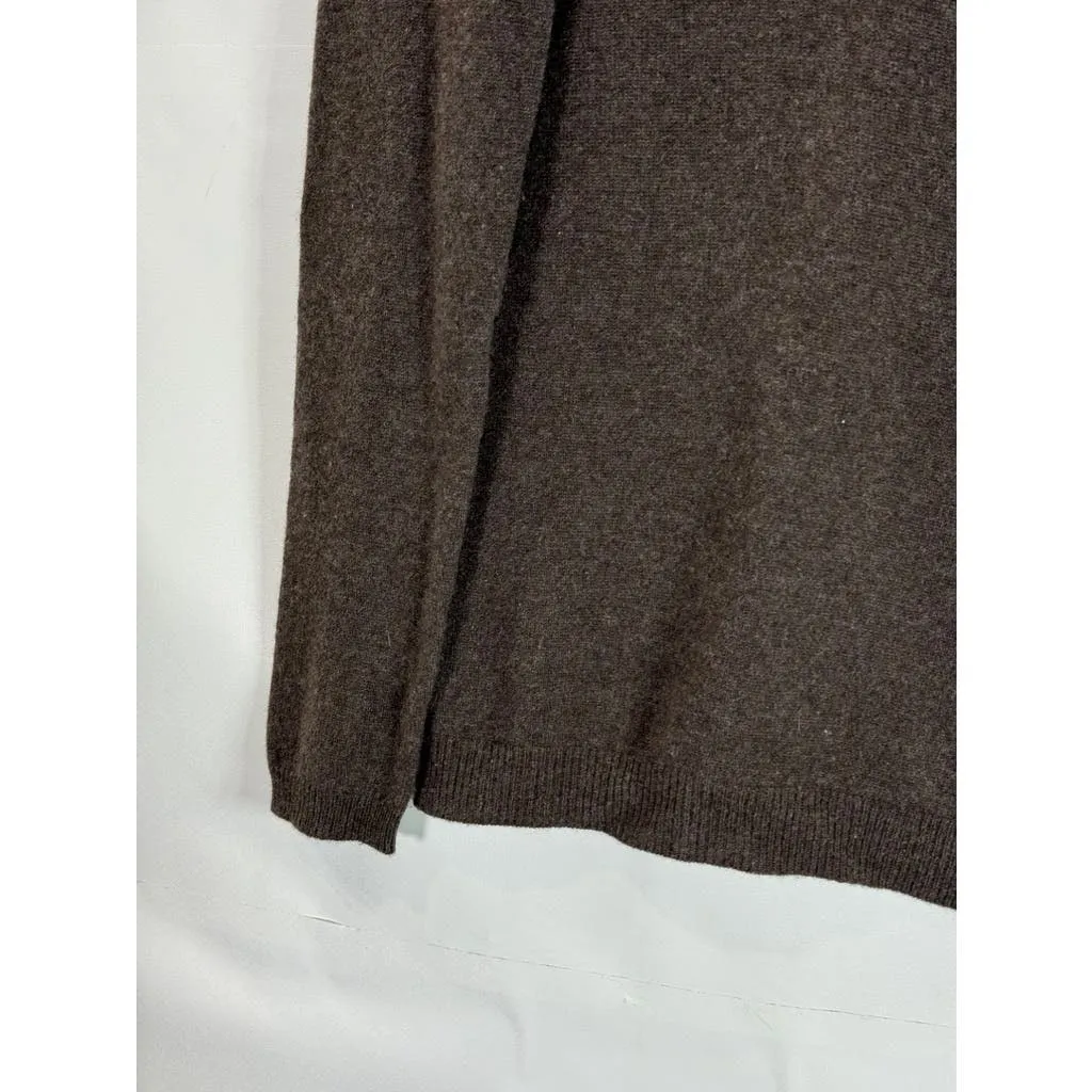 C BY BLOOMINGDALES Women's Brown Cashmere Turtleneck Pullover Sweater SZ M