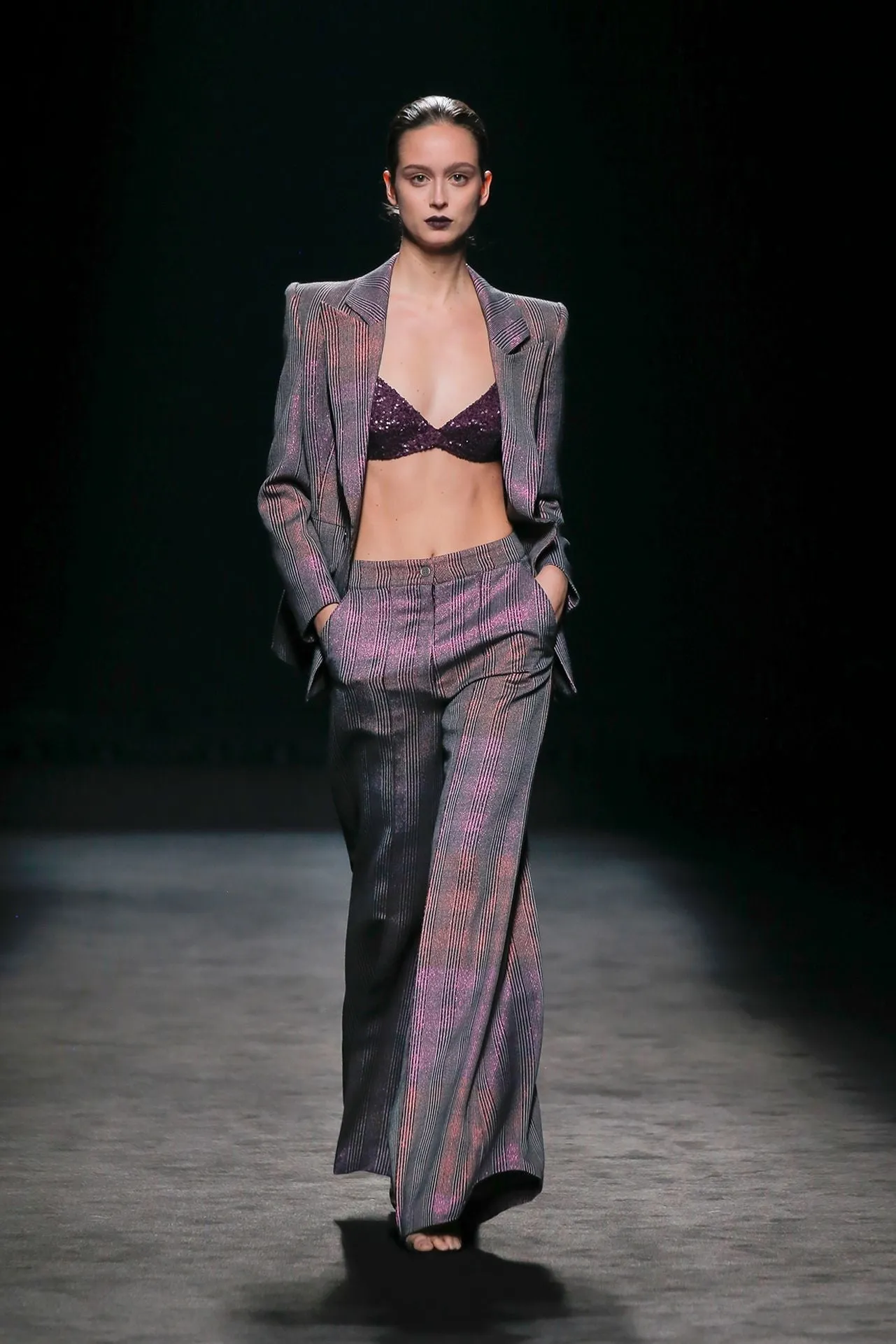 Checkered Blazer with Checkered Flared Pants