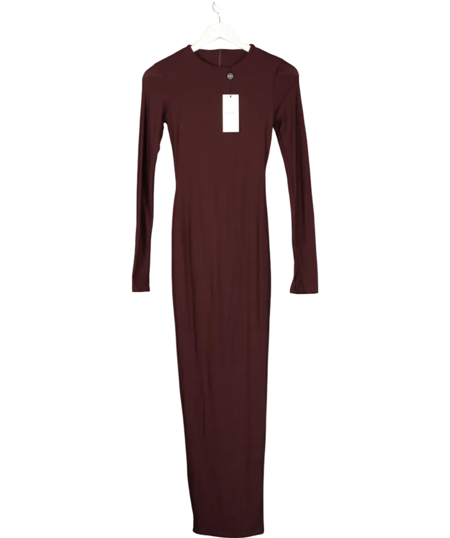 Club L Brown Wonder Bodycon Long Sleeve Maxi Dress UK 4