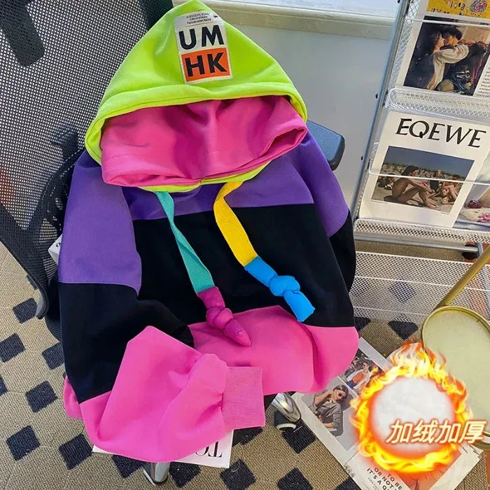 Contrast Fleece Hoodie