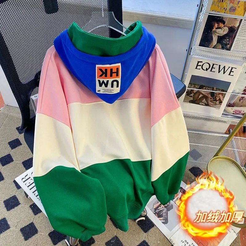 Contrast Fleece Hoodie