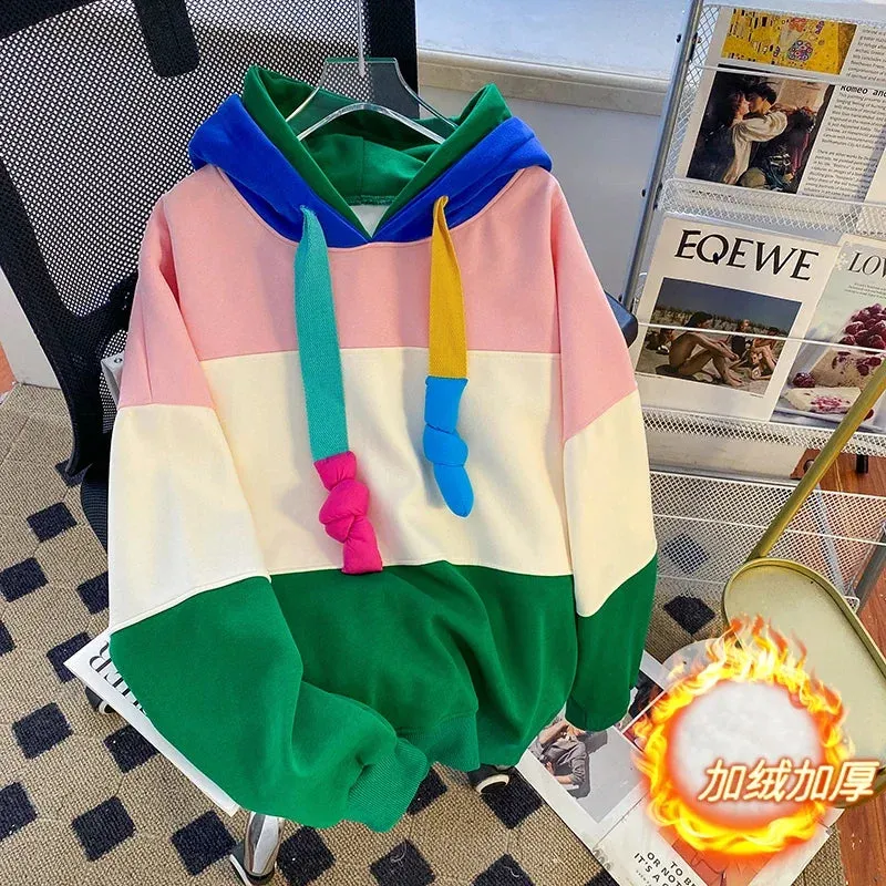 Contrast Fleece Hoodie