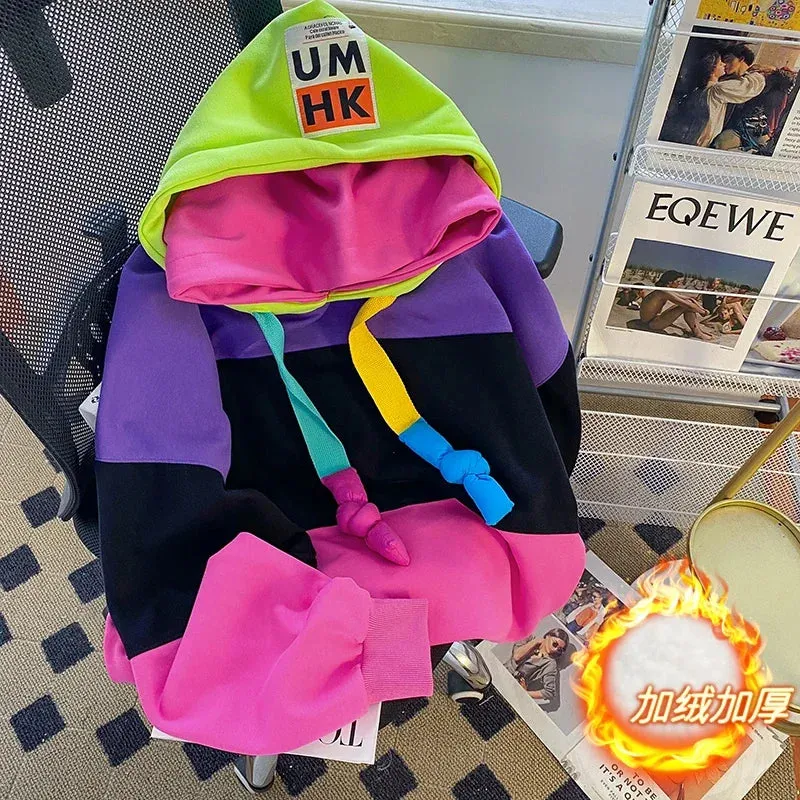 Contrast Fleece Hoodie