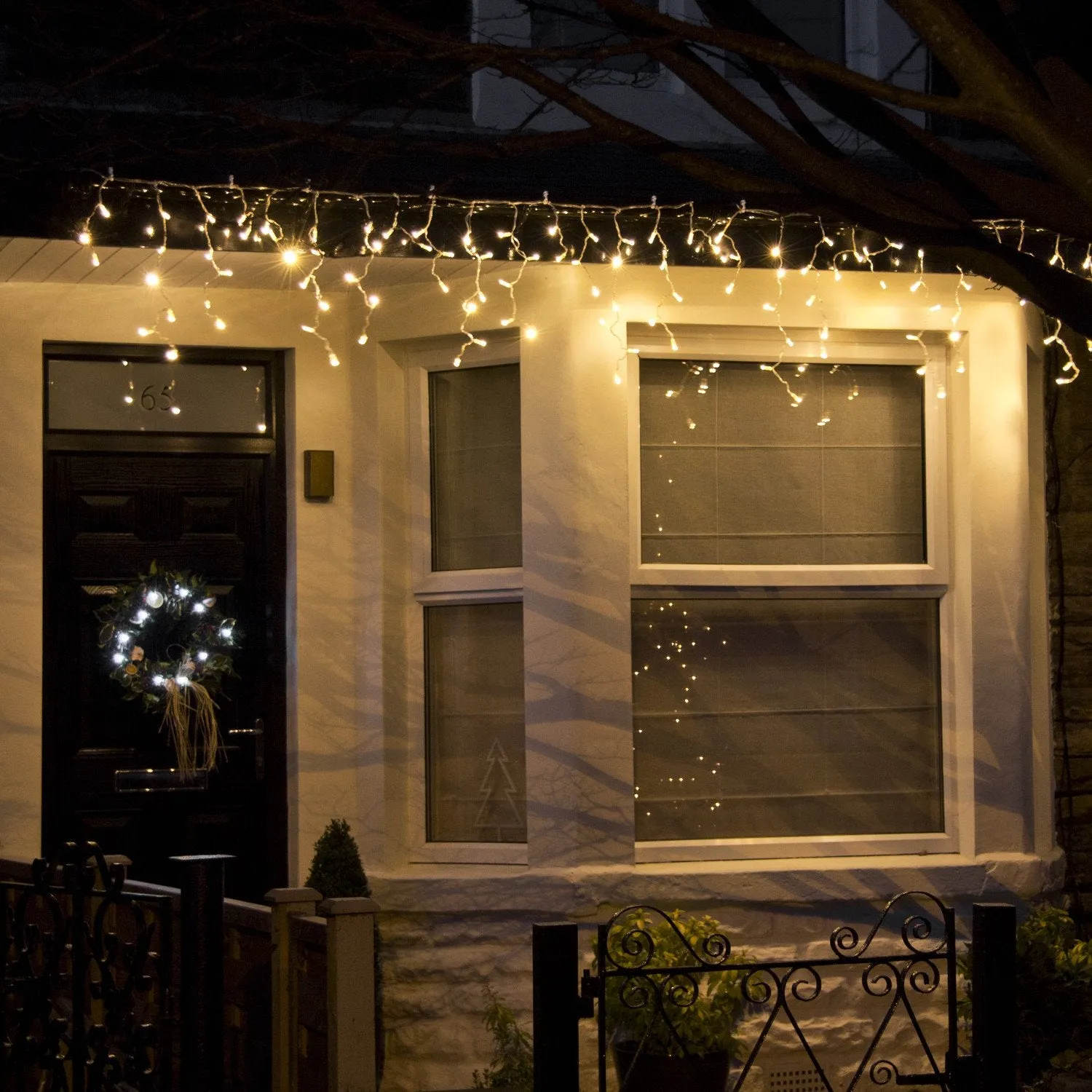 Core Connect 22m 704 Warm White Connectable Icicle Lights Clear Cable