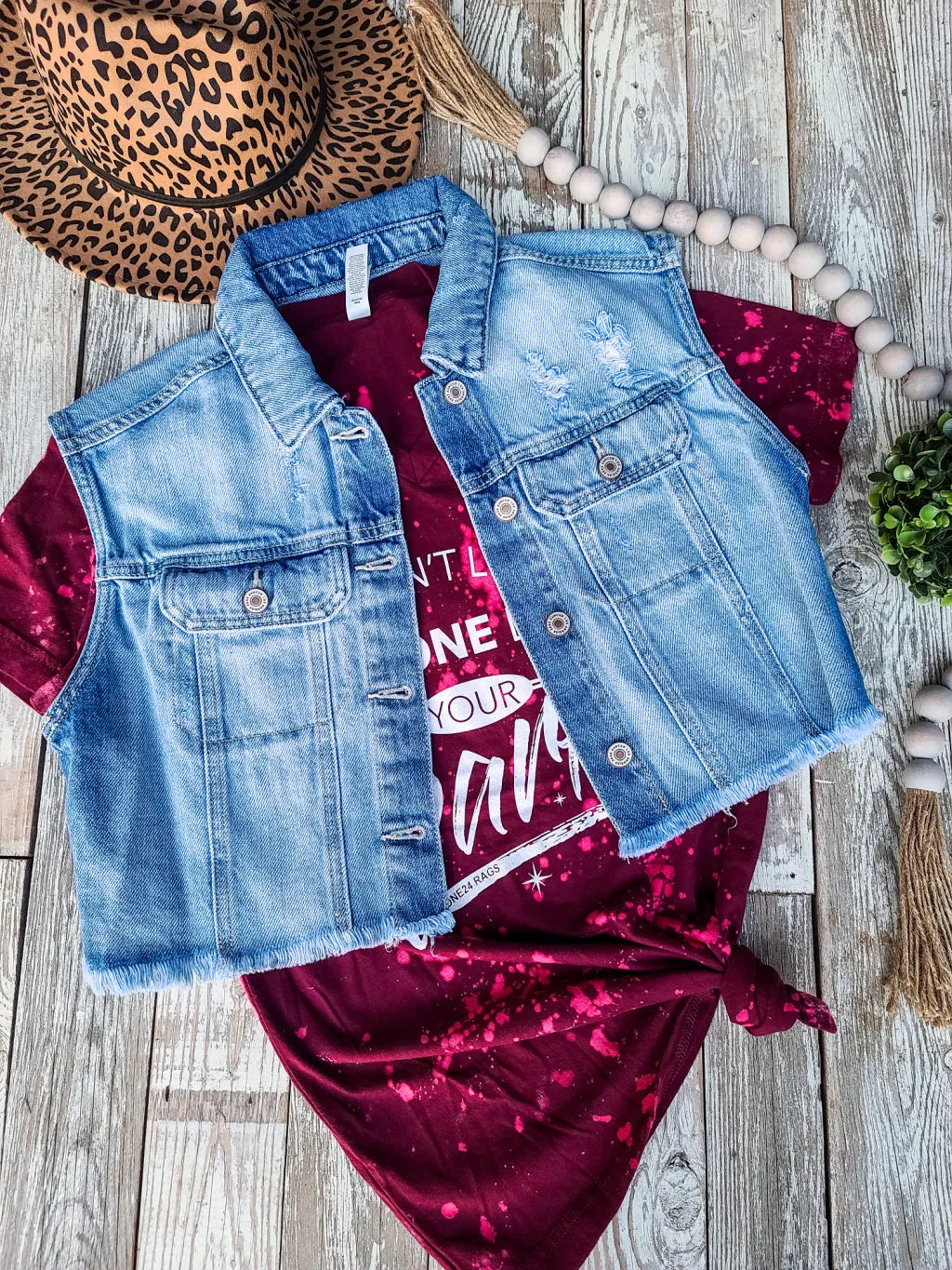 Cropped Denim Vest 90's Style