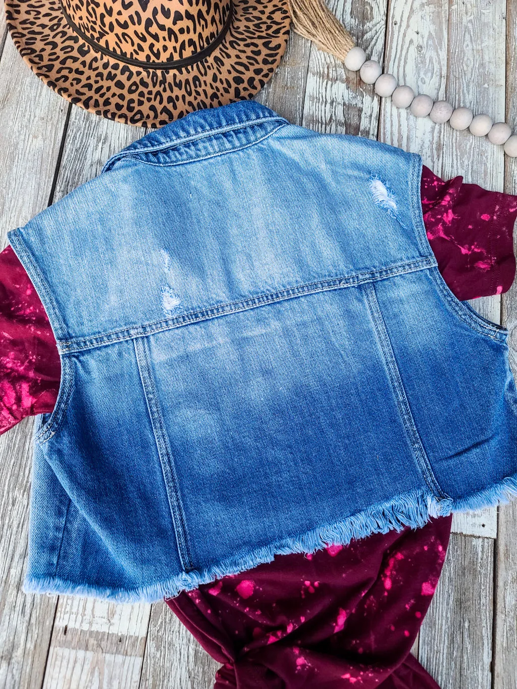 Cropped Denim Vest 90's Style