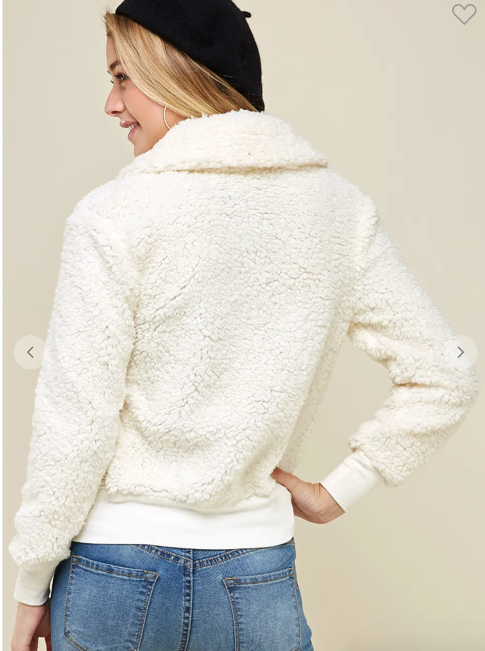 Cropped Teddy Bear Button Down Jacket