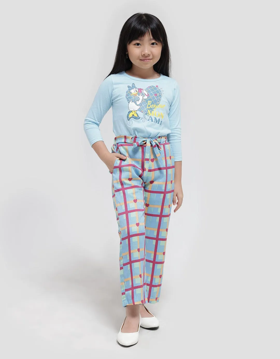 Curly Fashion Long Pants Anak Perempuan With Elastic Waist