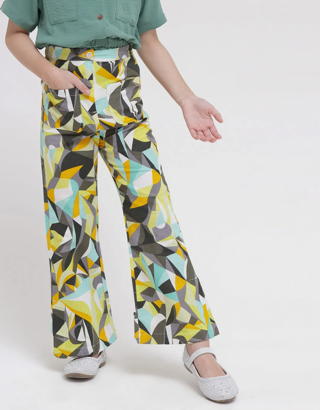 Curly Fashion Long Pants Anak Perempuan With Elastic Waist