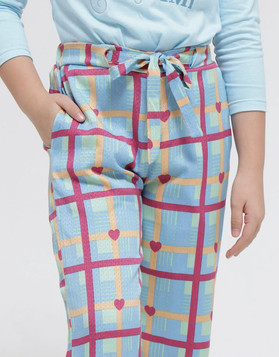 Curly Fashion Long Pants Anak Perempuan With Elastic Waist