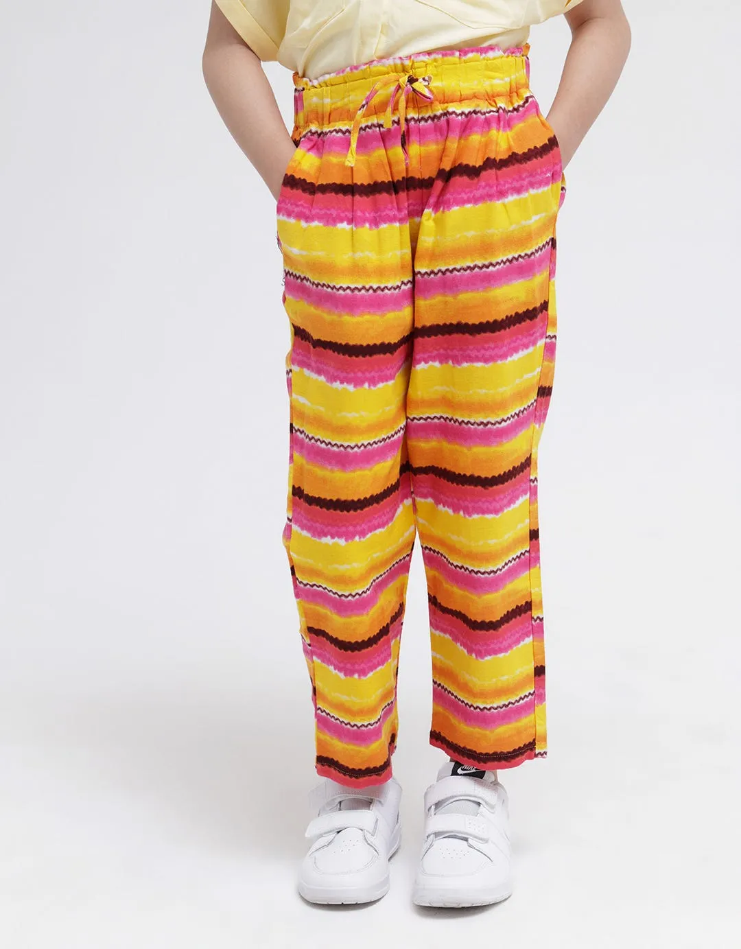 Curly Fashion Long Pants Anak Perempuan With Elastic Waist