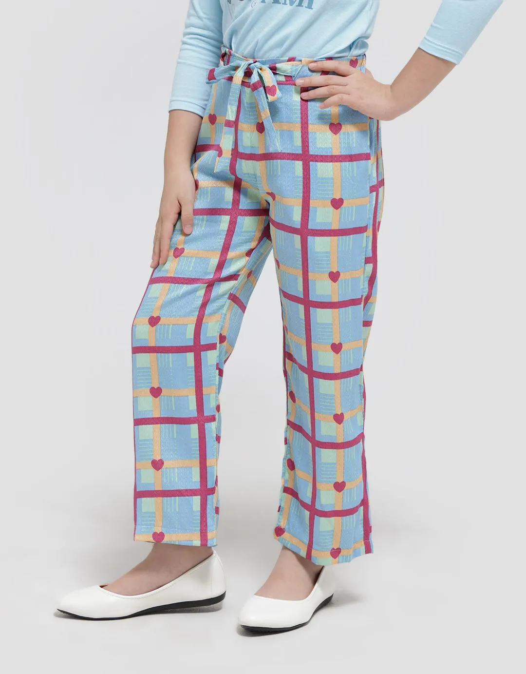 Curly Fashion Long Pants Anak Perempuan With Elastic Waist