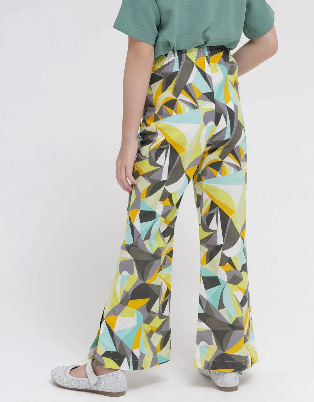 Curly Fashion Long Pants Anak Perempuan With Elastic Waist