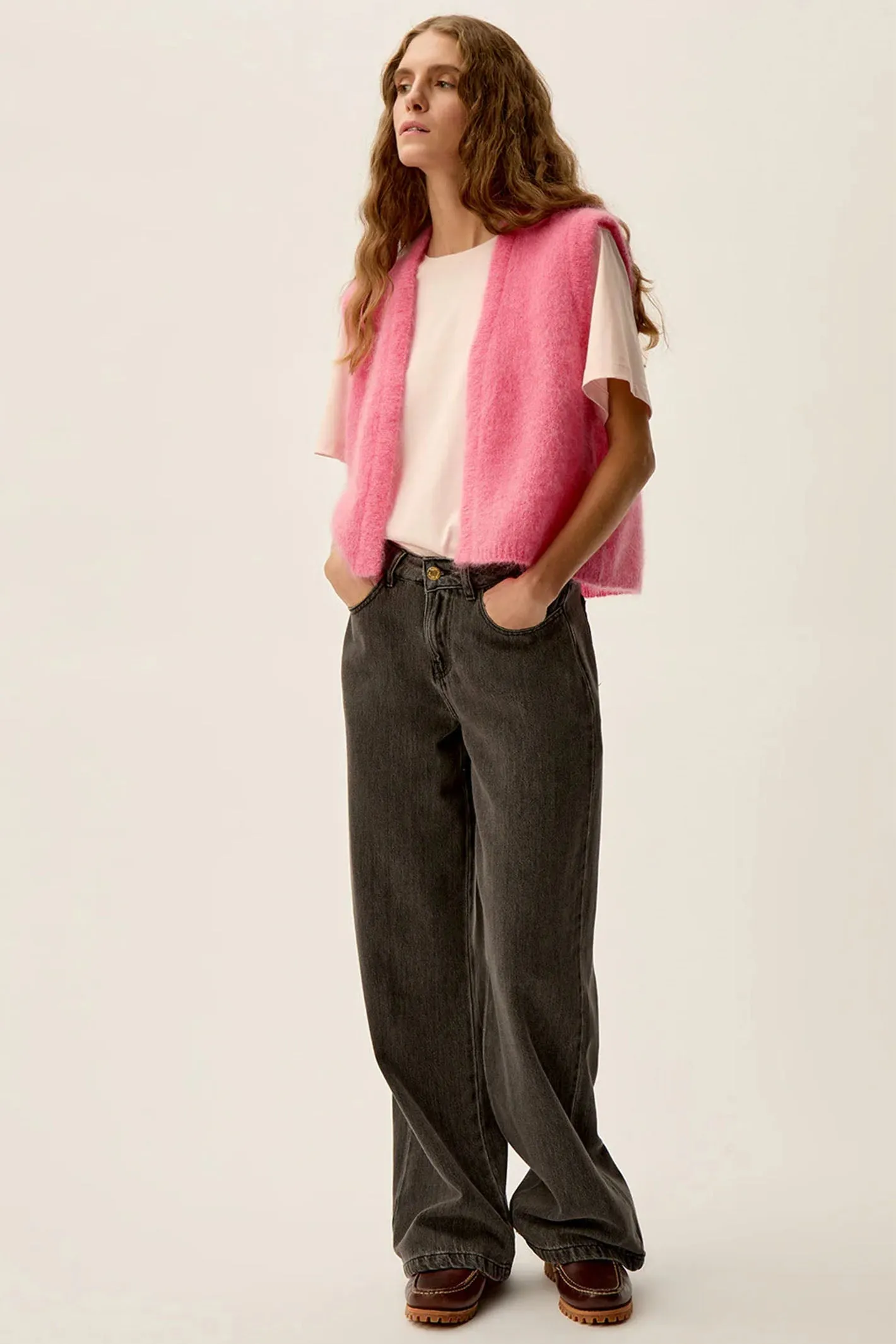 Des Petits Hauts Gilet Cardigan Bunny Bubble Pink 1E250038