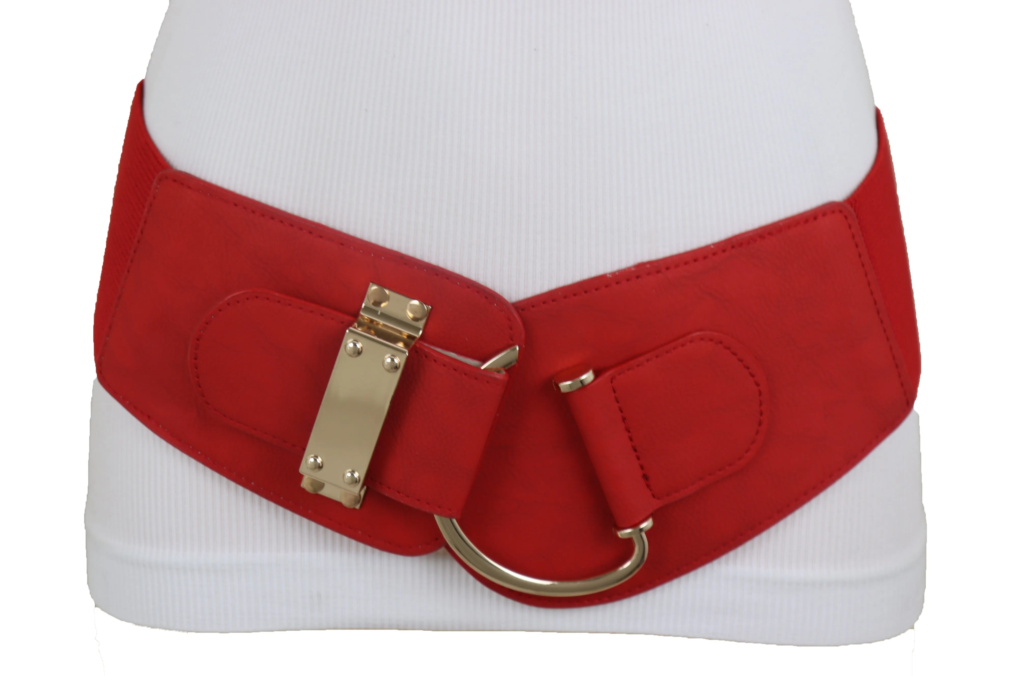 Elastic Wide Waisted Hook Buckle Belt