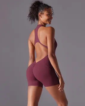 Elodie Seamless Scrunch Jumpsuit - Burgundy