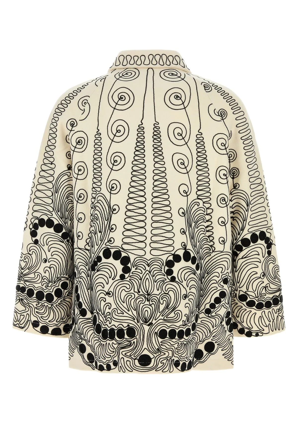 Embroidered wool coat