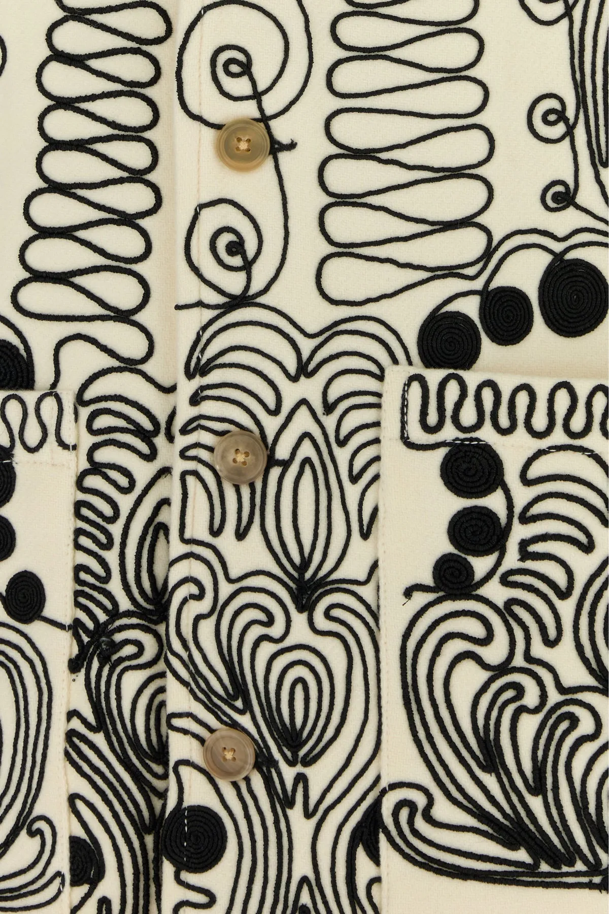 Embroidered wool coat