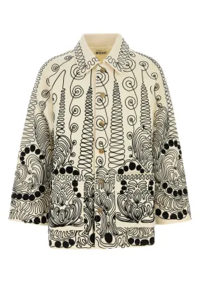Embroidered wool coat