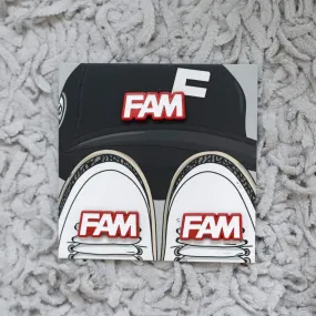FAM LACE LOCKS   PIN RED / WHITE