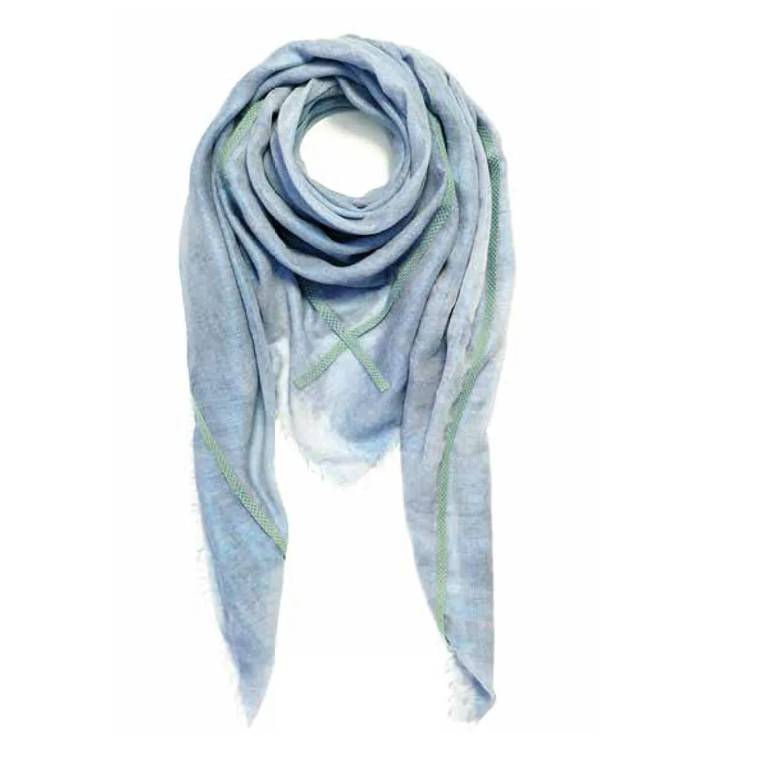 Feneun Bandol Scarf. Silver Blue Grey.