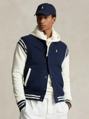 FLEECE BASEBALL JACKET Marine